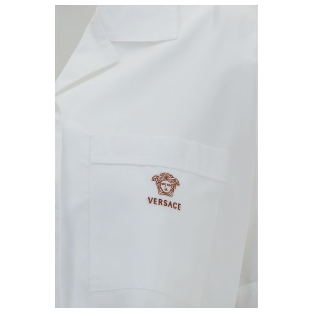 Versace Weißes Baumwollkleidhemd