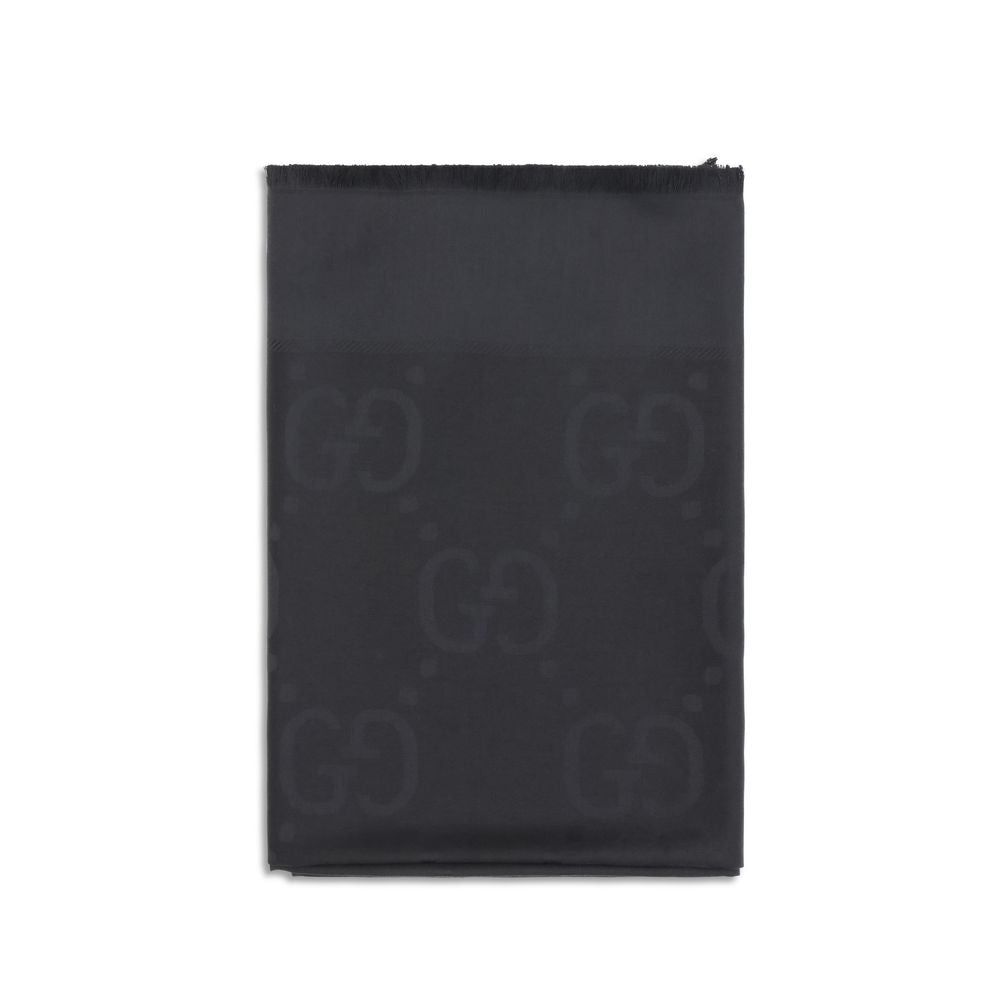 Gucci Schal aus schwarzer Wolle Ovis Aries