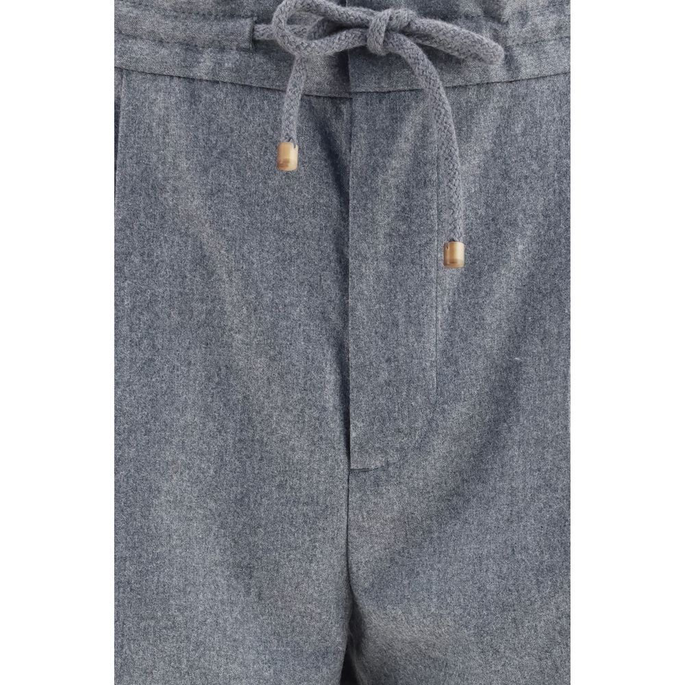 Brunello Cucinelli Graue Hose aus Ovis Aries Wolle