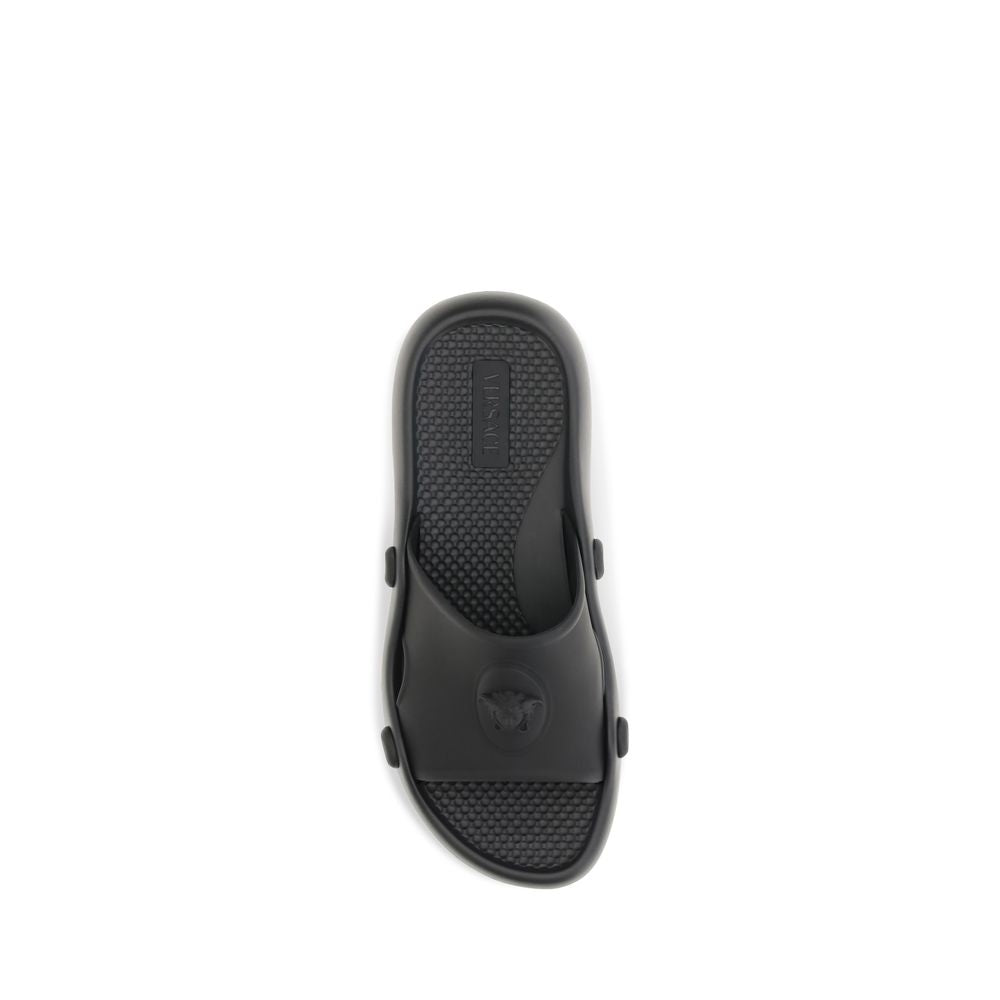 Versace Schwarze Gummisandalen