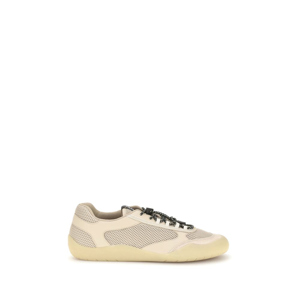 Prada Beige Calf Leather Bos Taurus Athletic Sneakers