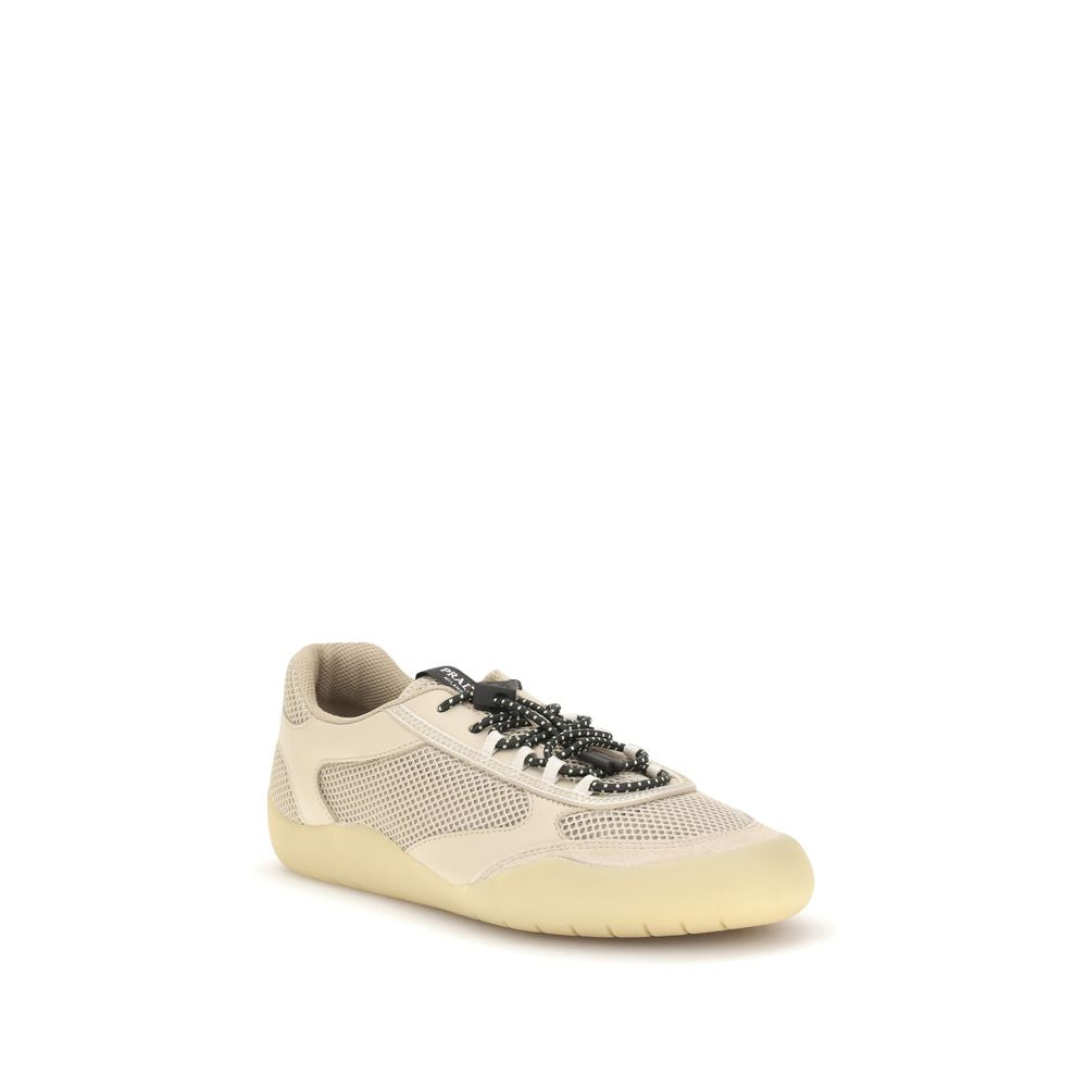 Prada Beige Calf Leather Bos Taurus Athletic Sneakers