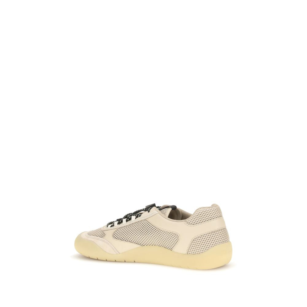 Prada Beige Calf Leather Bos Taurus Athletic Sneakers