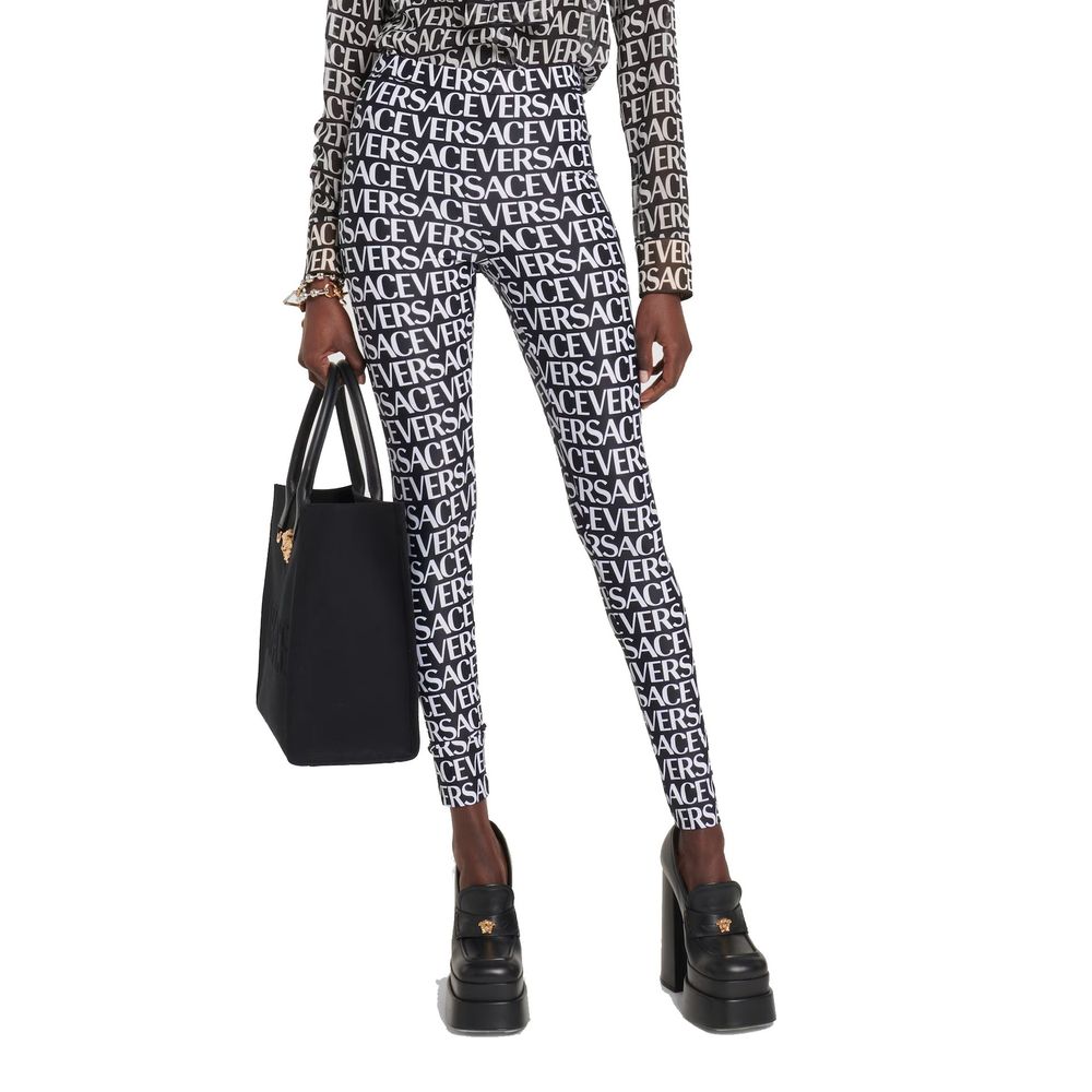 Versace Schwarze Leggings aus Elasthan