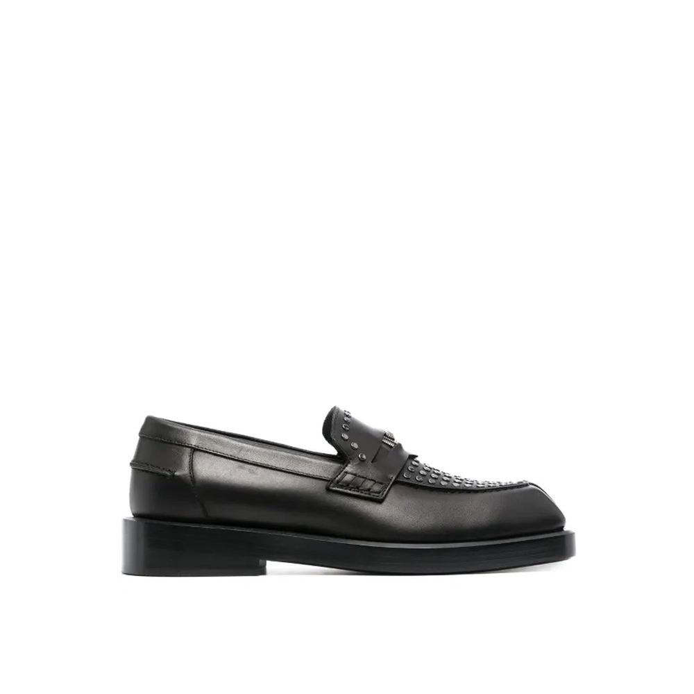 Versace Schwarze Leder Loafer zum Hineinschlüpfen