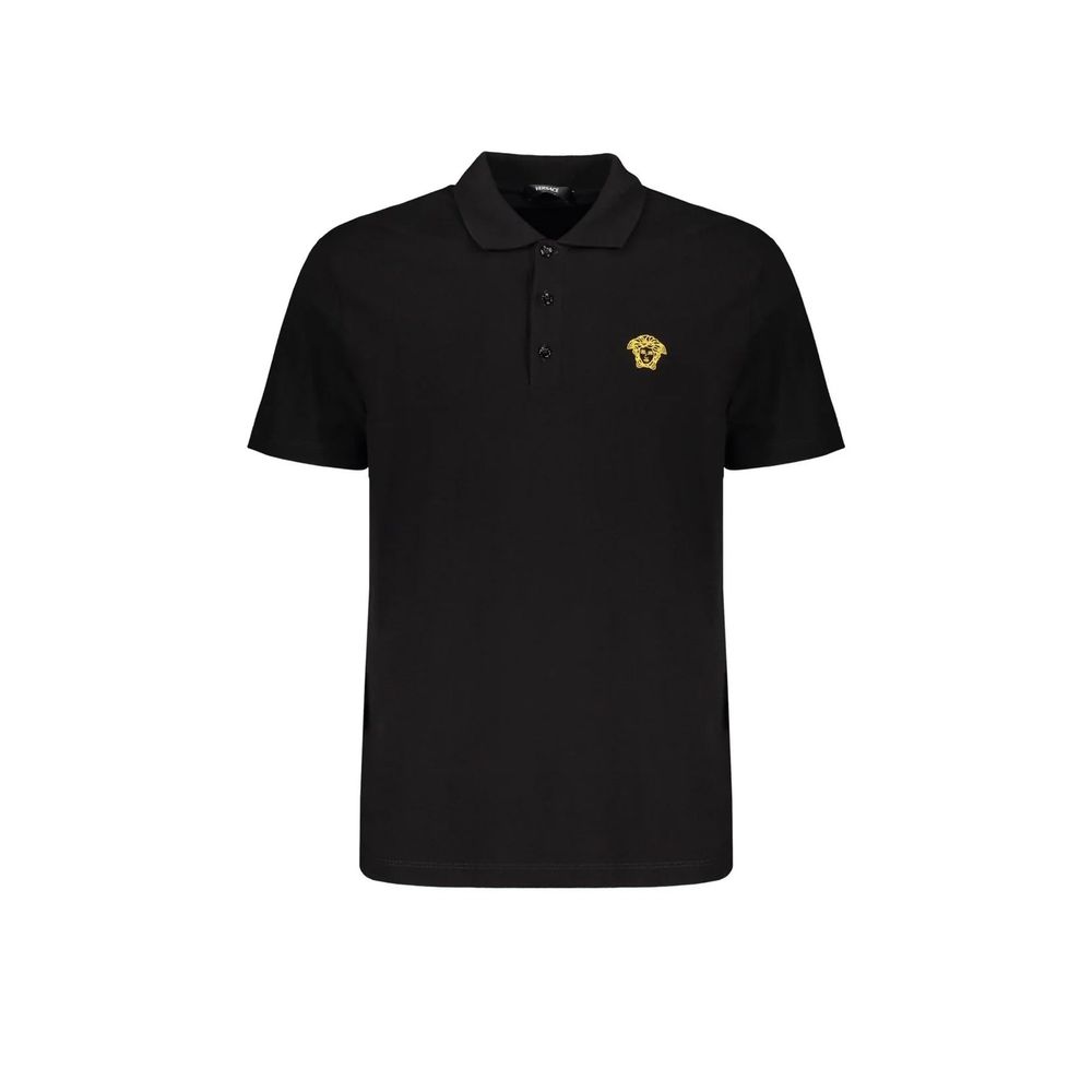 Versace Schwarzes Baumwoll-Poloshirt