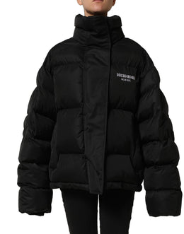 Dolce & Gabbana Schwarze DGVIB3 Bestickte Gepolsterte Pufferjacke