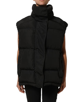 Dolce & Gabbana Schwarze ärmellose Steppjacke aus Polyester für Herren