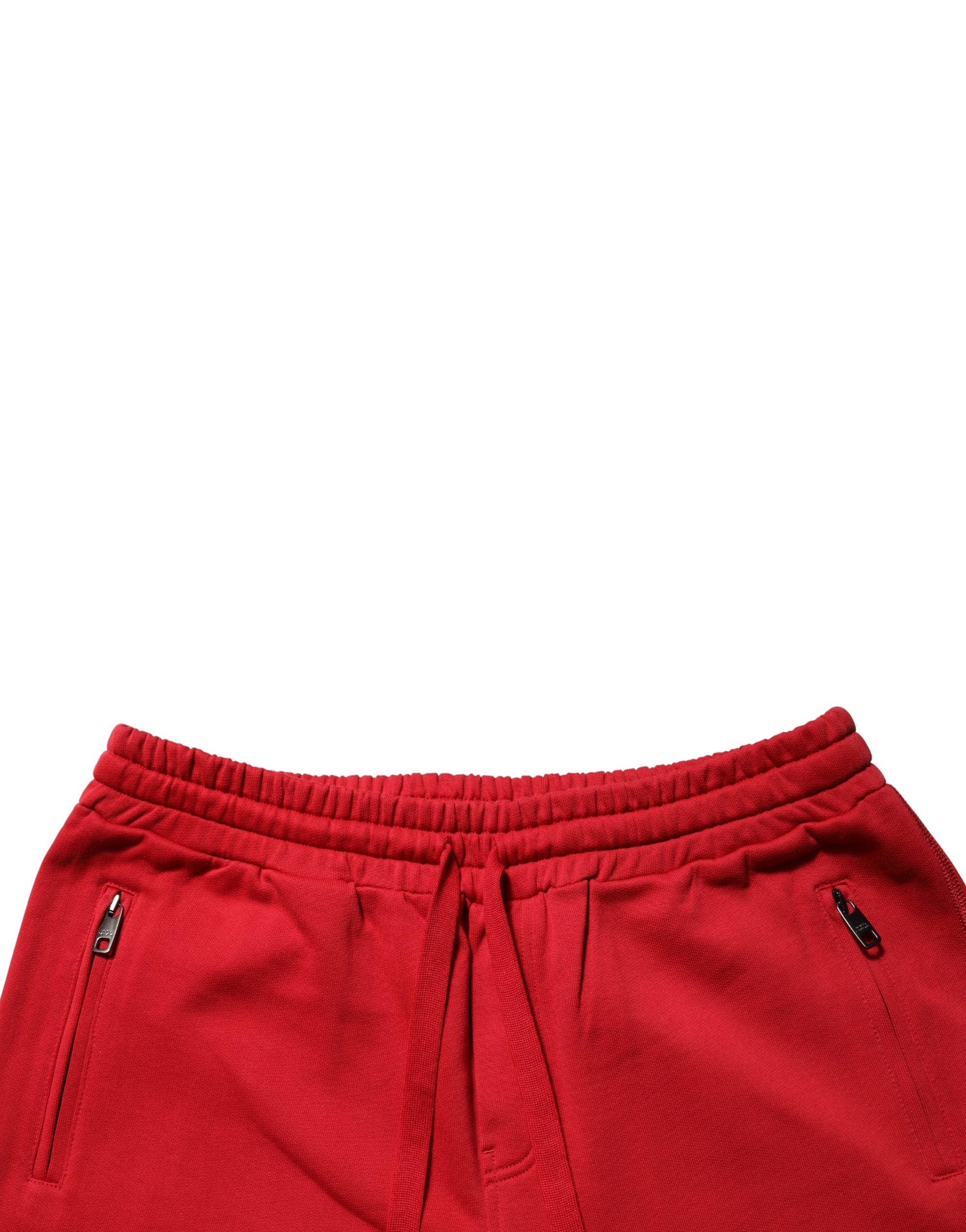 Dolce & Gabbana Rote DG Logo Baumwoll-Jogger Männer Jogginghosen Hosen