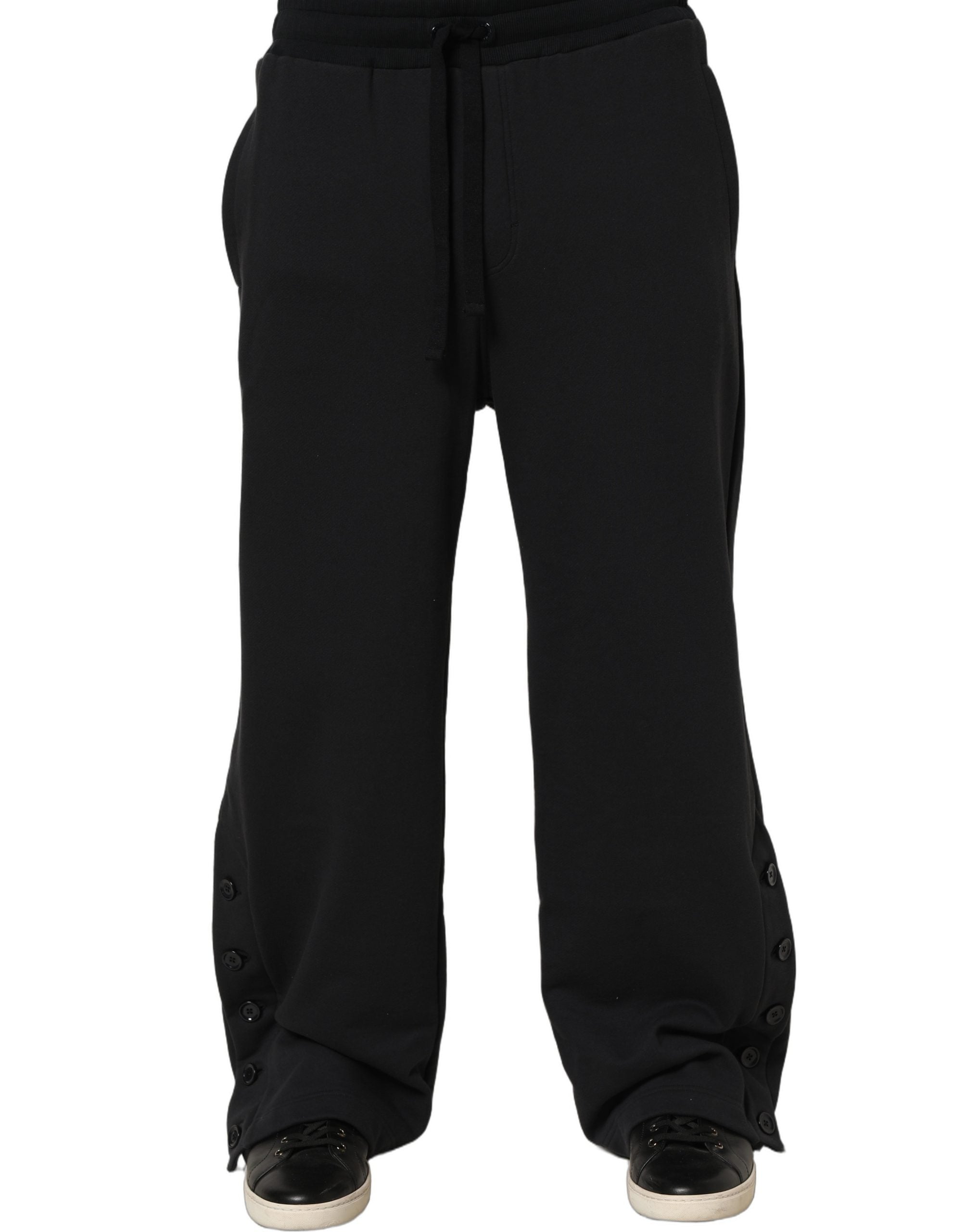 Dolce & Gabbana Schwarze Jogginghose aus Viskose mit Kordelzug für Herren