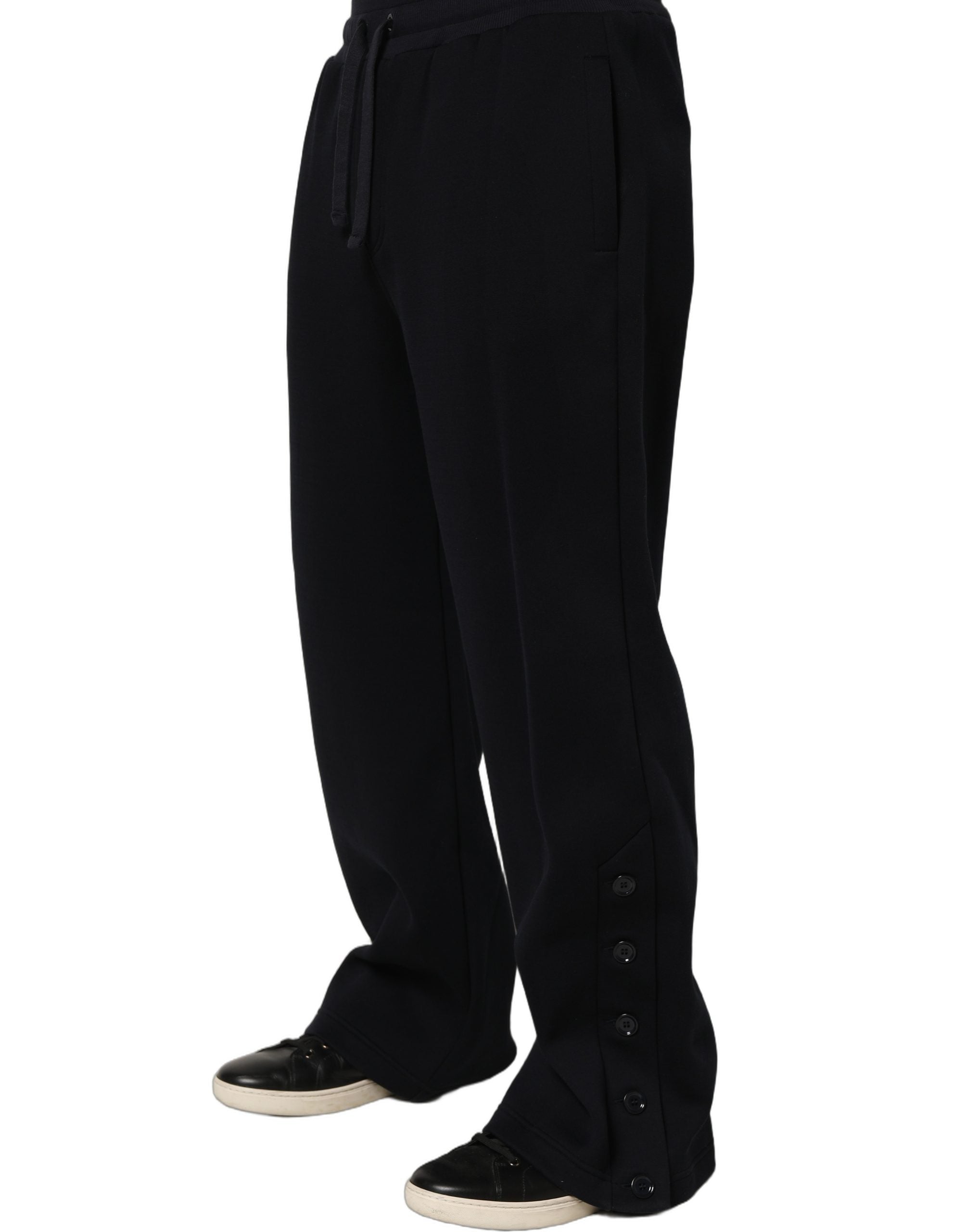 Dolce & Gabbana Schwarze Jogginghose aus Viskose mit Kordelzug für Herren
