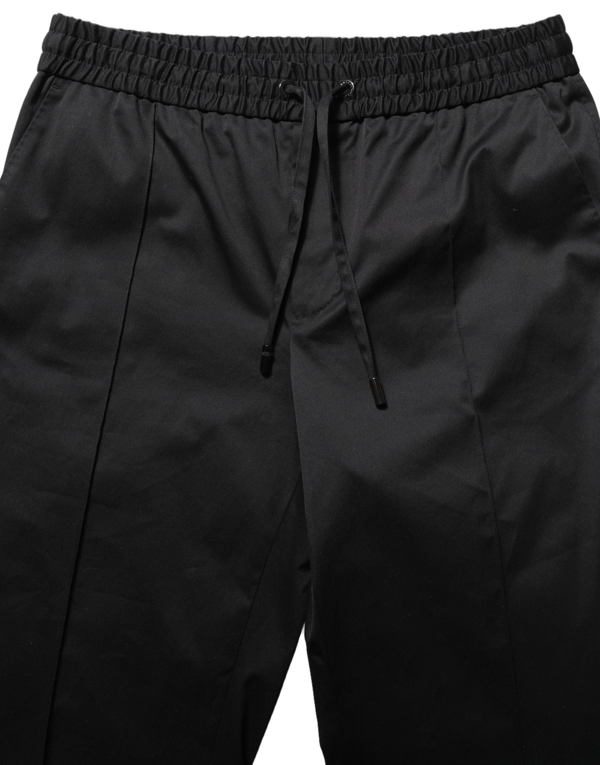 Dolce & Gabbana Schwarze Baumwoll-Jogginghose mit Kordelzug für Herren