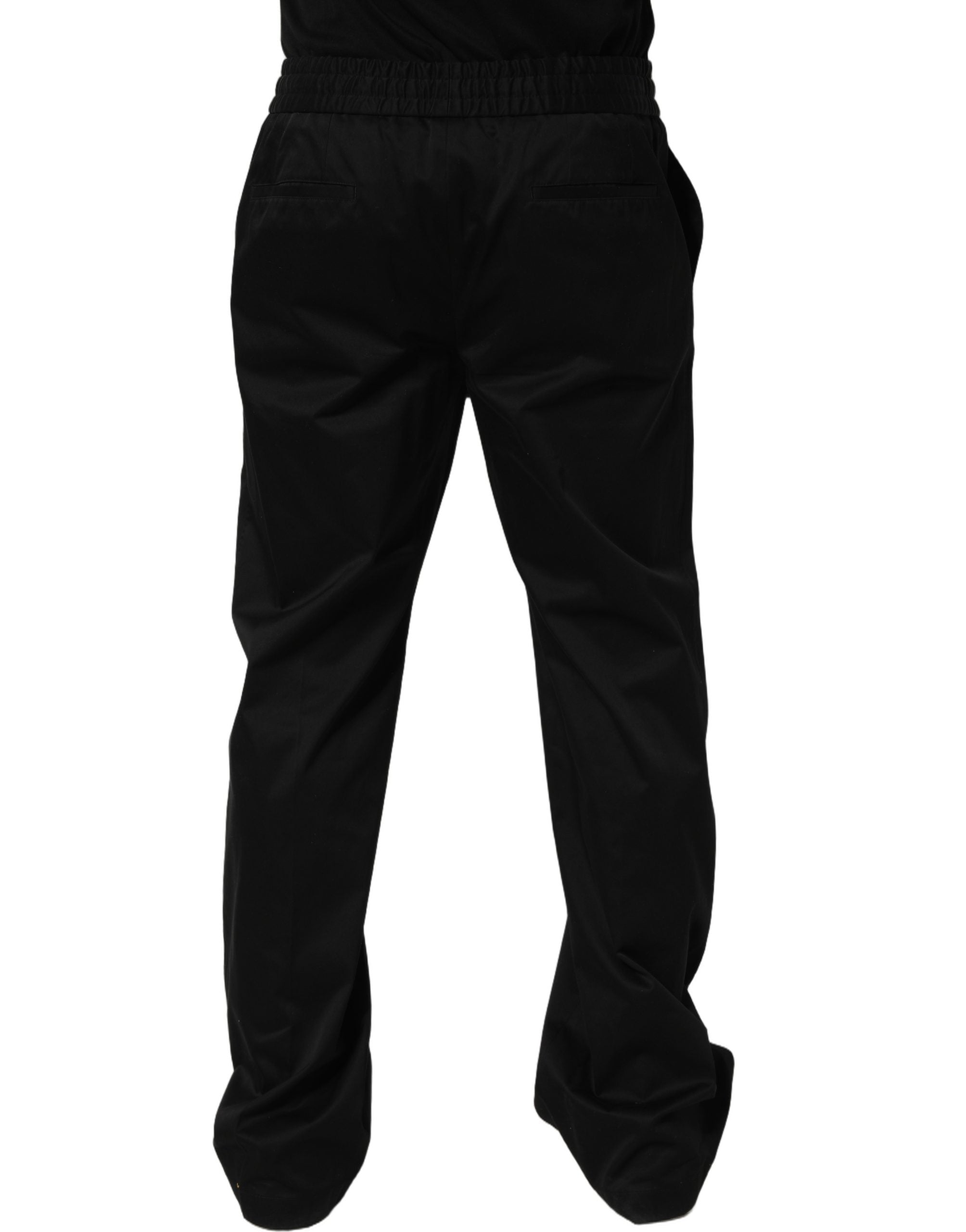 Dolce & Gabbana Schwarze Baumwoll-Jogginghose mit Kordelzug für Herren