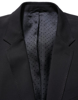 Dolce & Gabbana Schwarzer Wollanzug Slim Fit für Herren, 2-teilig