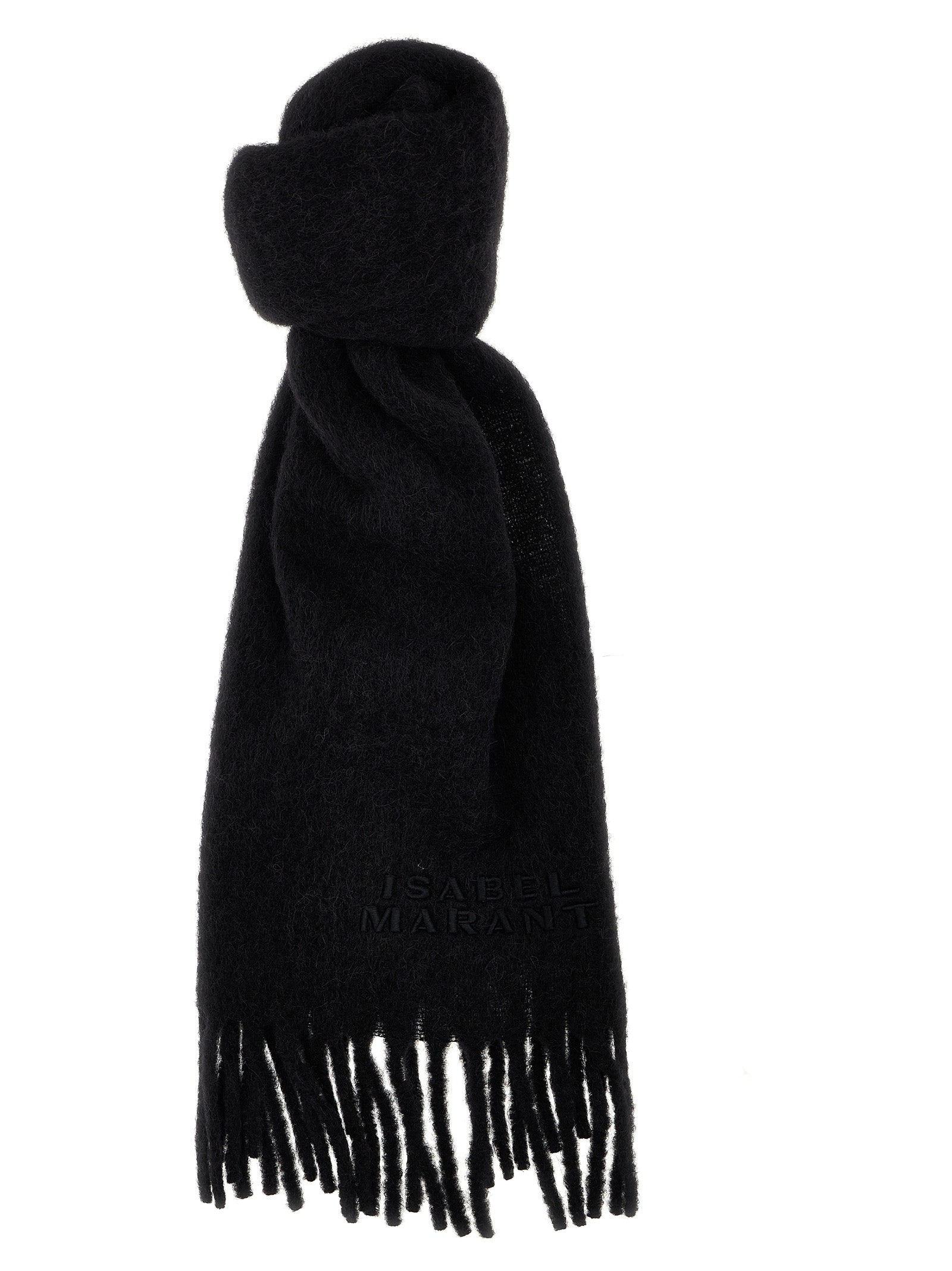Isabel Marant Schwarzer Schal aus Alpaka und Leder