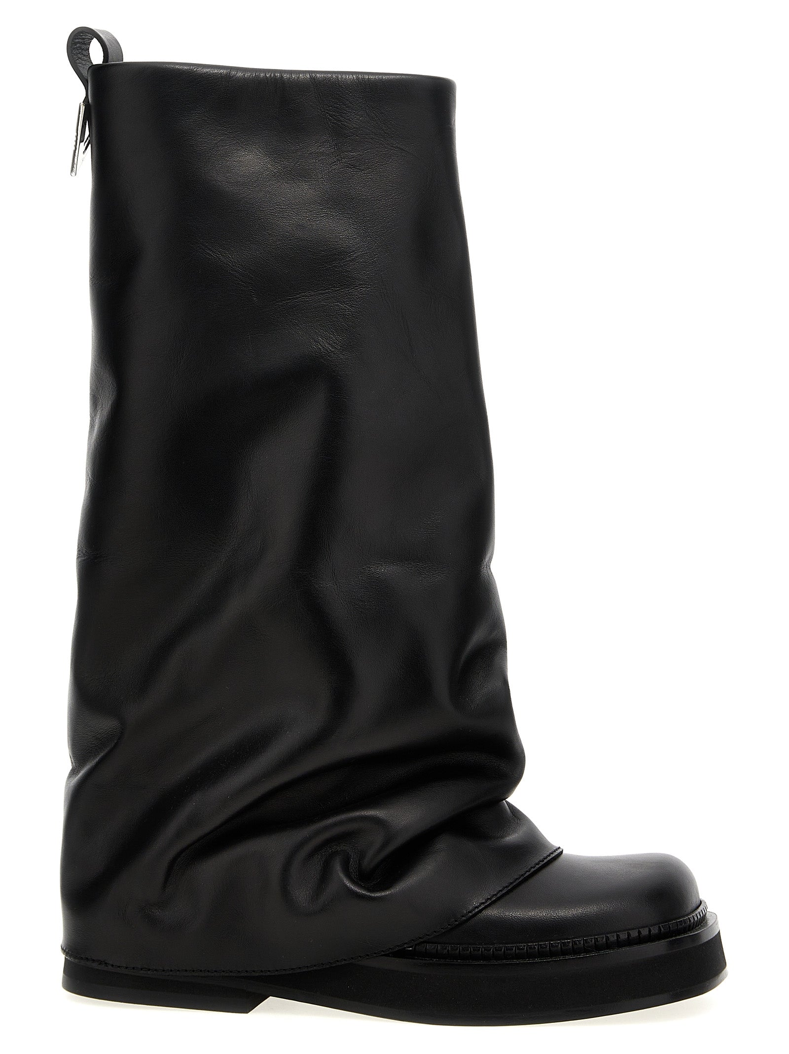 The Attico Schwarzes Kalbsleder Over-the-Knee