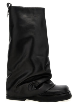 The Attico Schwarzes Kalbsleder Over-the-Knee