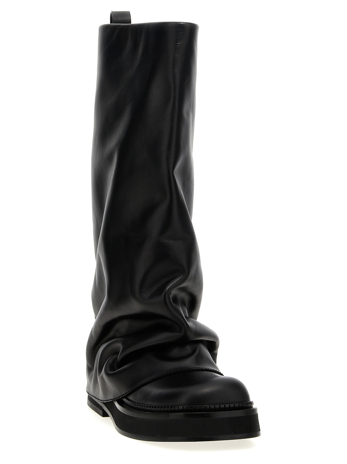 The Attico Schwarzes Kalbsleder Over-the-Knee