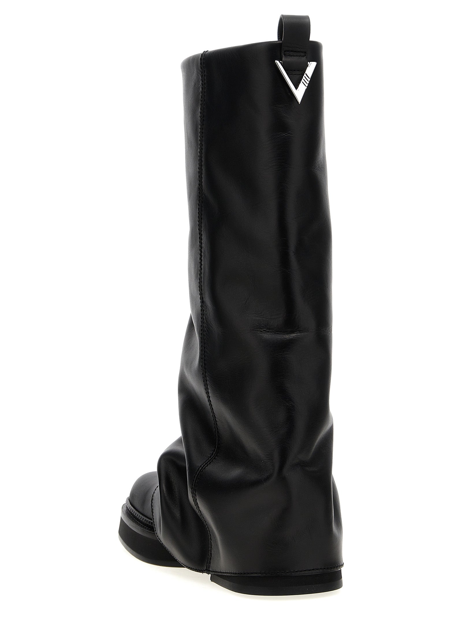The Attico Schwarzes Kalbsleder Over-the-Knee