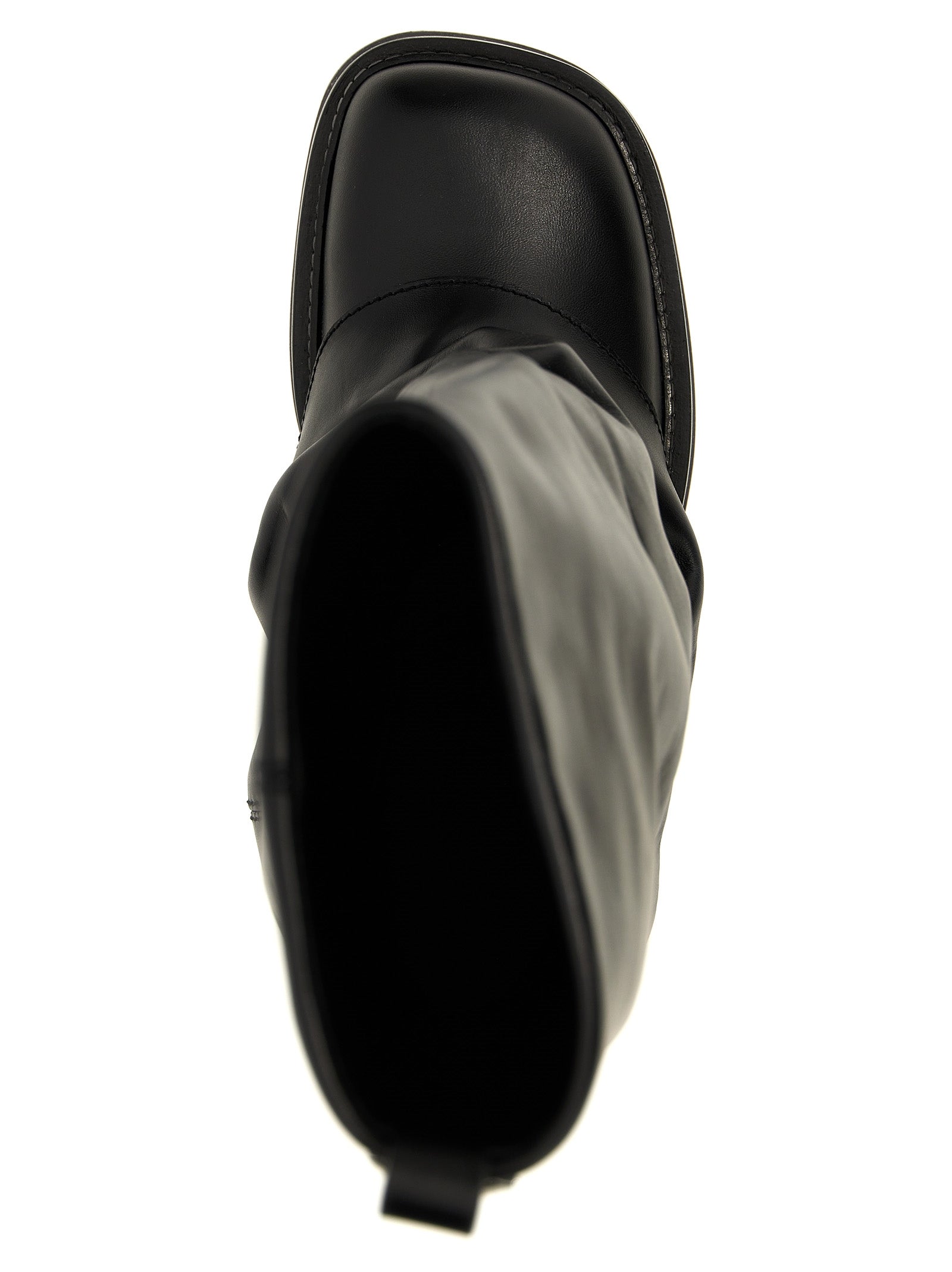 The Attico Schwarzes Kalbsleder Over-the-Knee