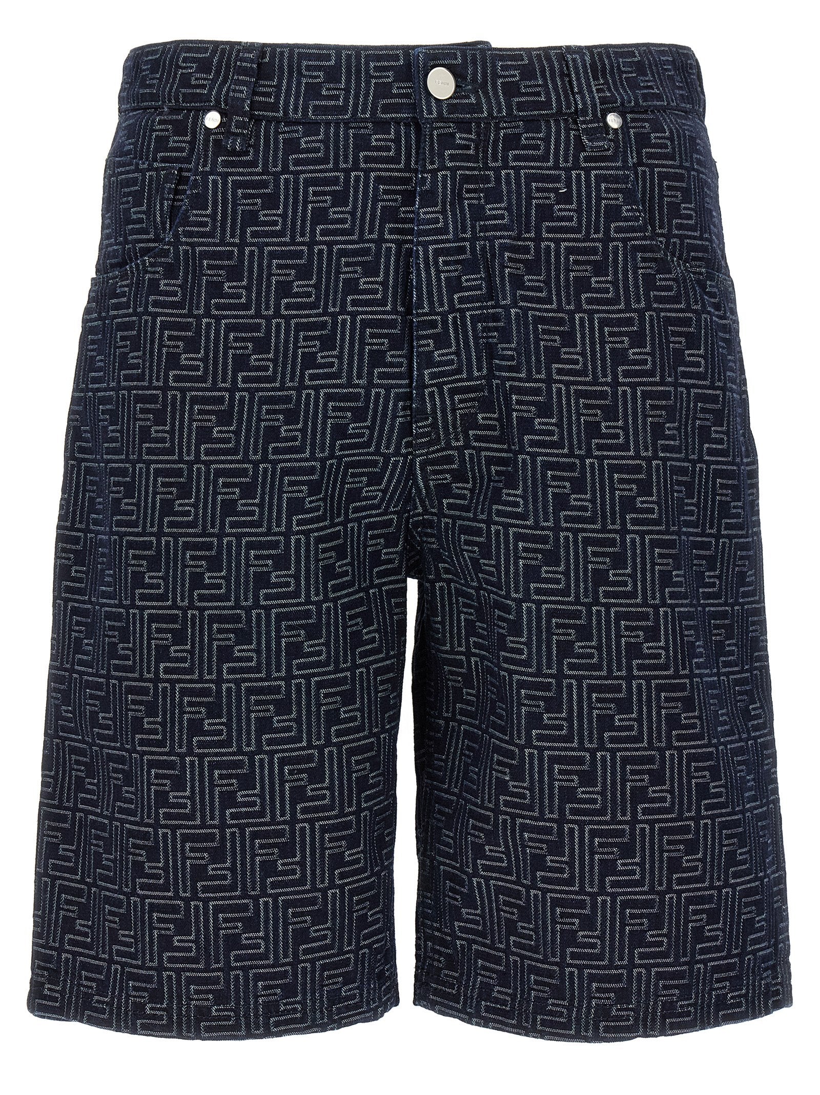 Fendi Blaue Baumwoll-Bermudashorts
