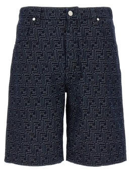 Fendi Blaue Baumwoll-Bermudashorts