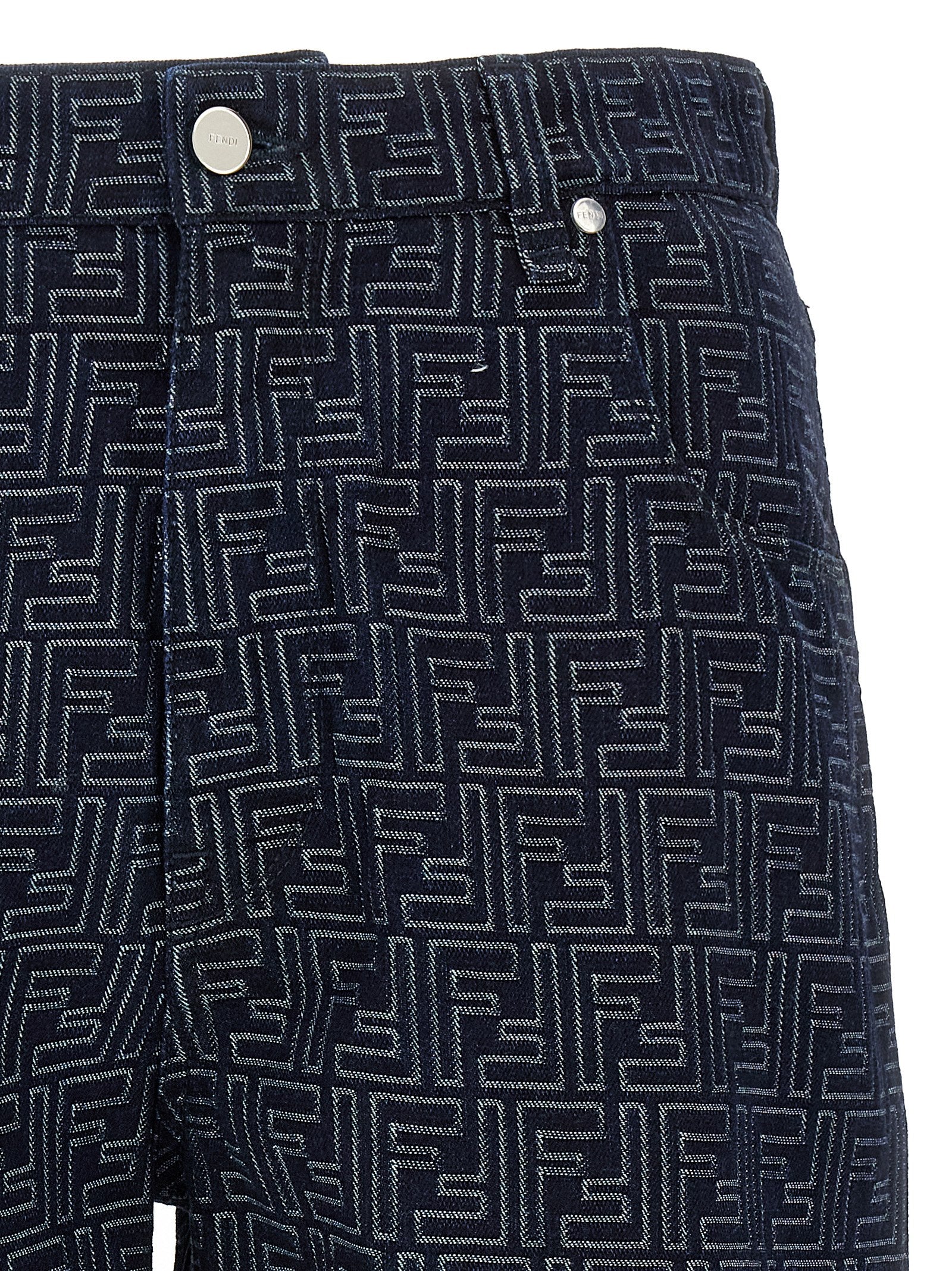 Fendi Blaue Baumwoll-Bermudashorts