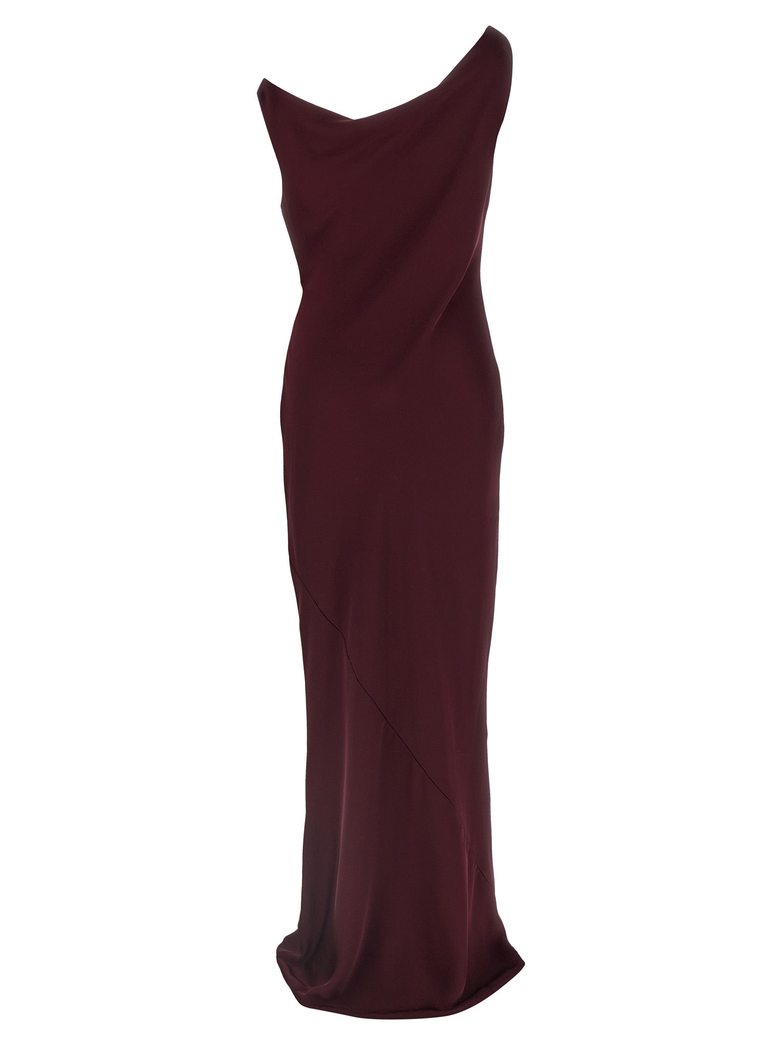 Norma Kamali Langes Kleid in Bordeaux aus Polyester