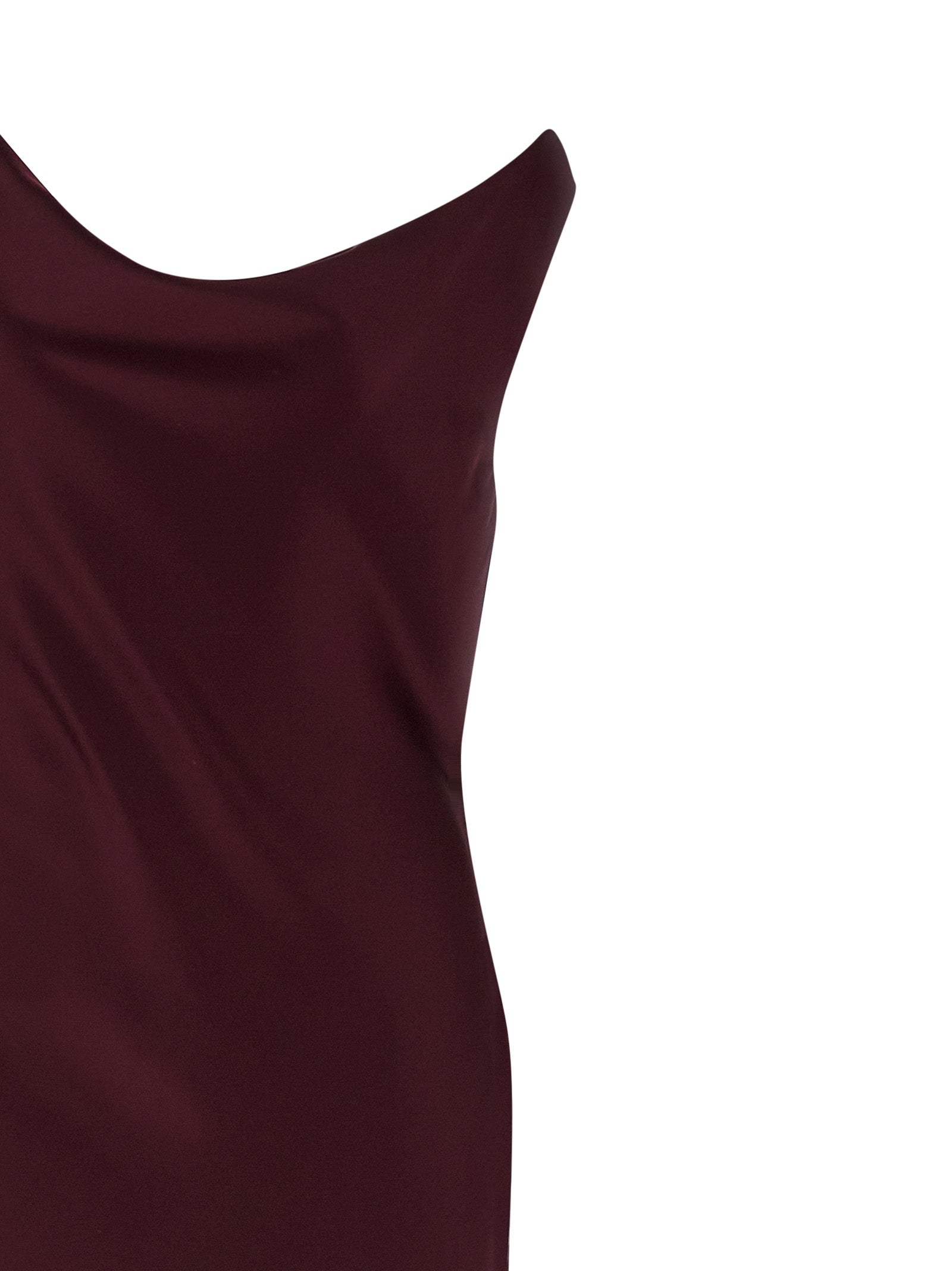 Norma Kamali Langes Kleid in Bordeaux aus Polyester