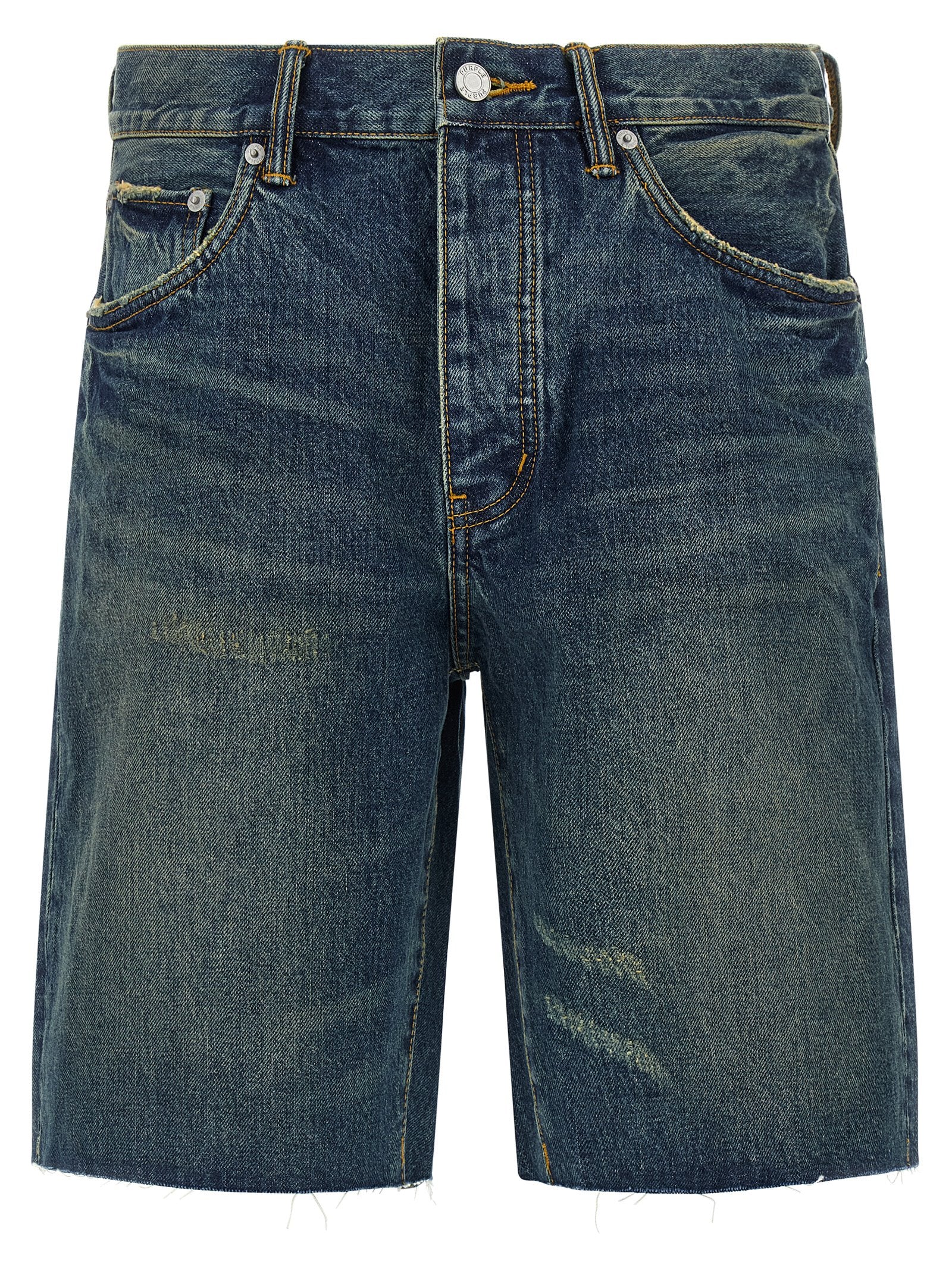 PURPLE Blaue Baumwoll-Bermudashorts