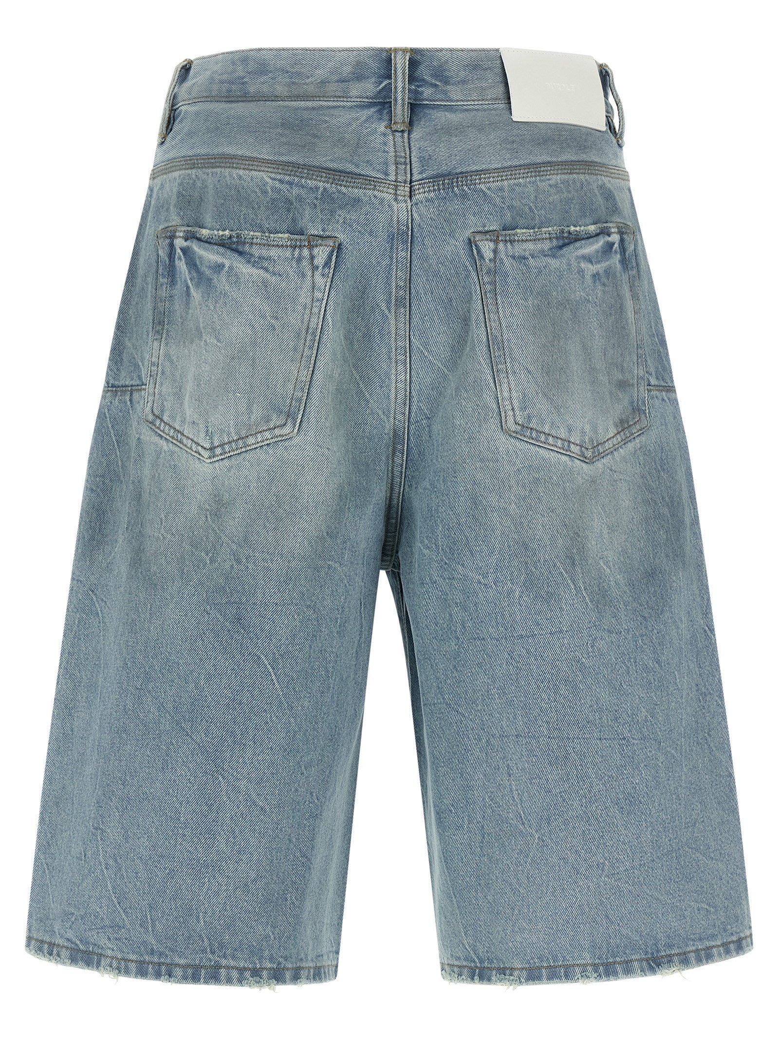 PURPLE Blaue Baumwoll-Bermudashorts