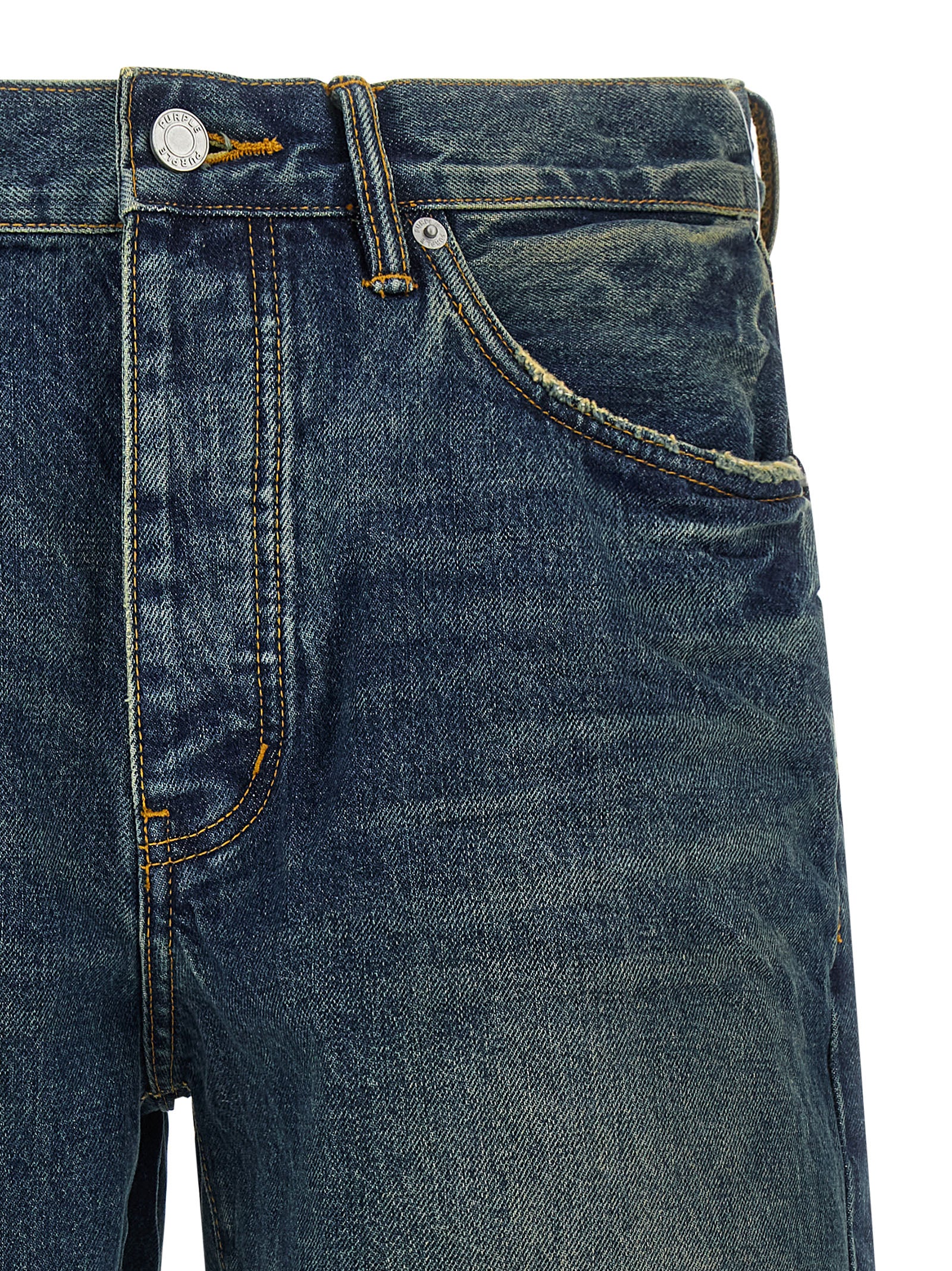 PURPLE Blaue Baumwoll-Bermudashorts