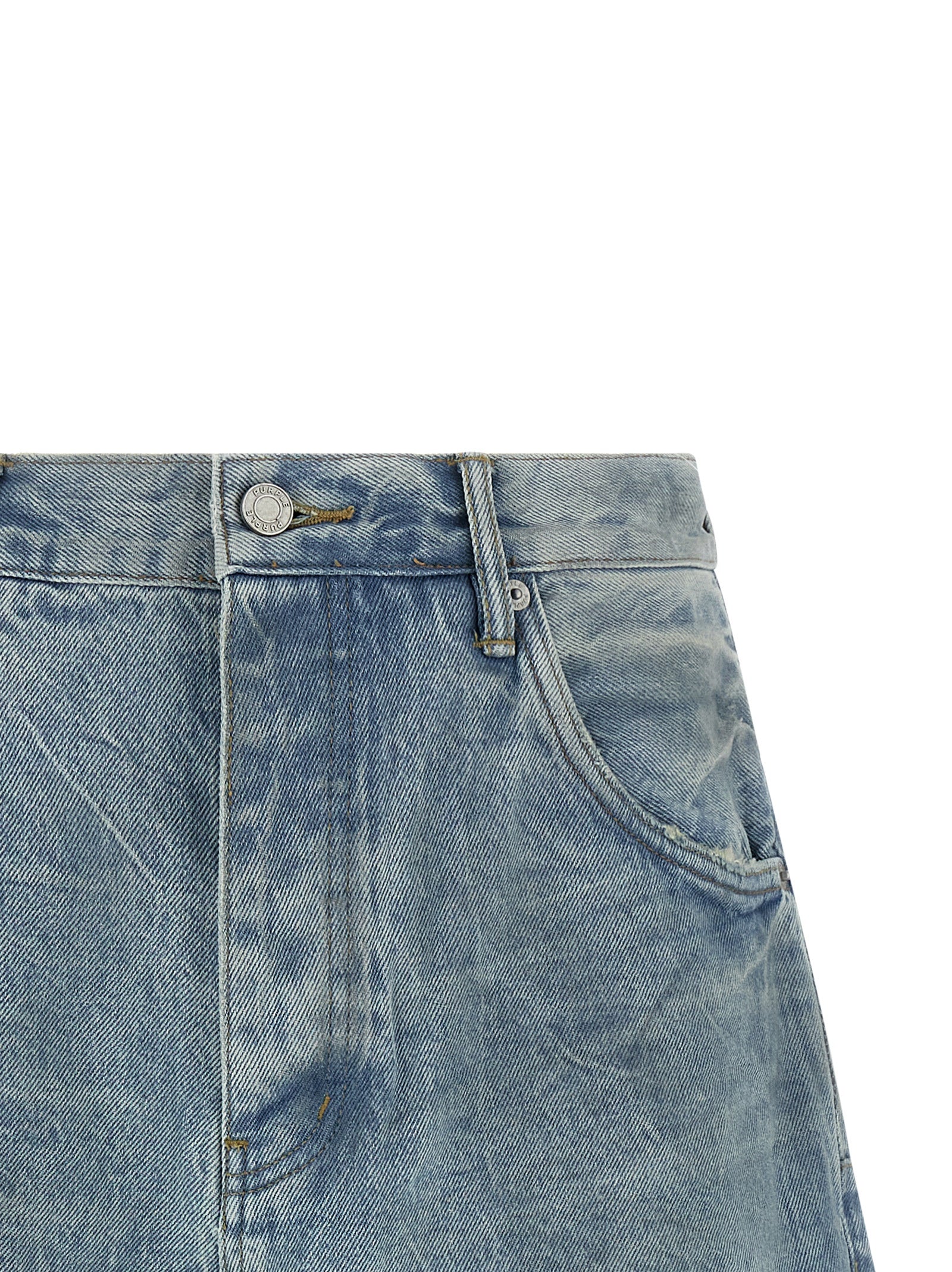 PURPLE Blaue Baumwoll-Bermudashorts