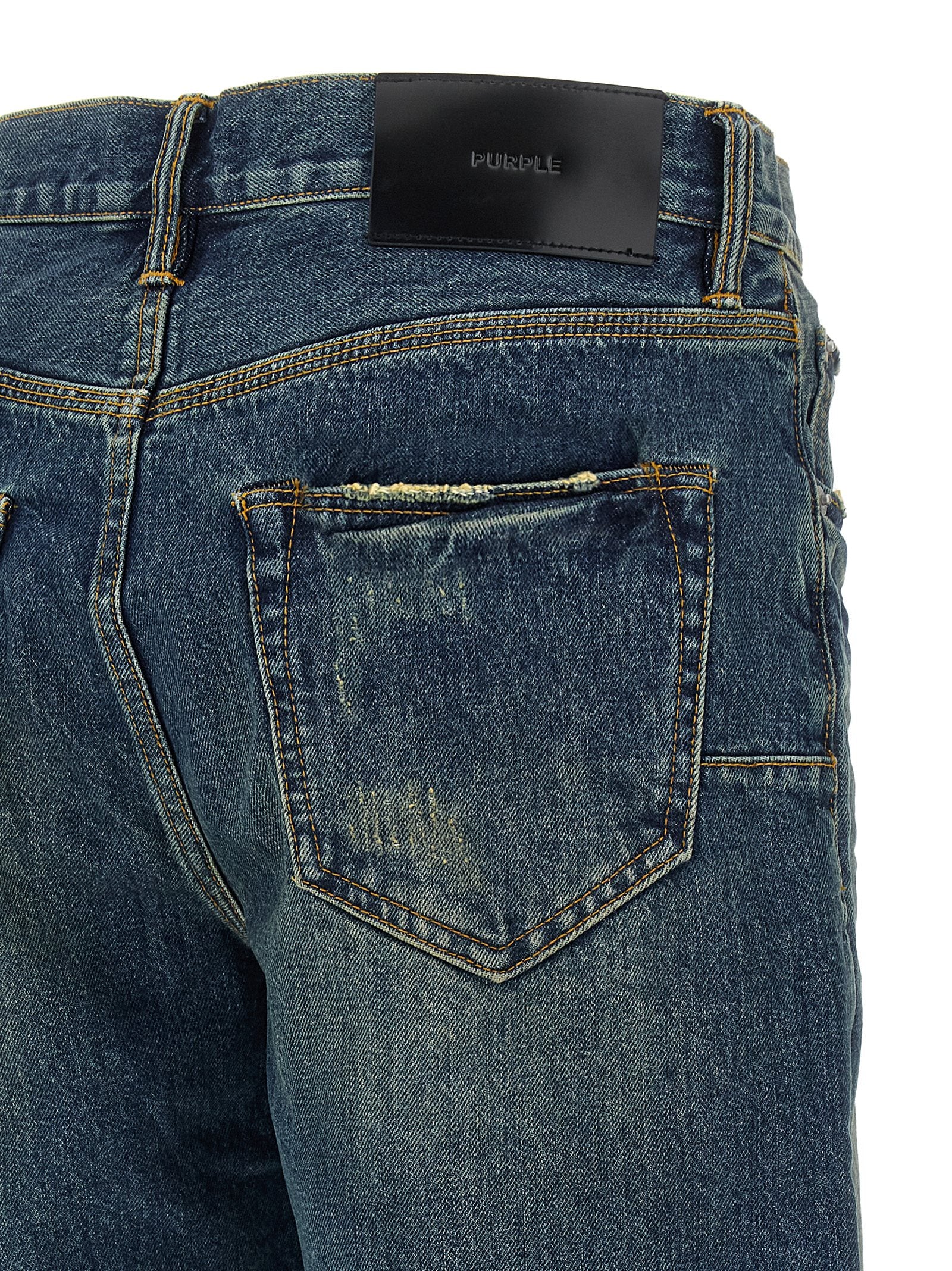 PURPLE Blaue Baumwoll-Bermudashorts