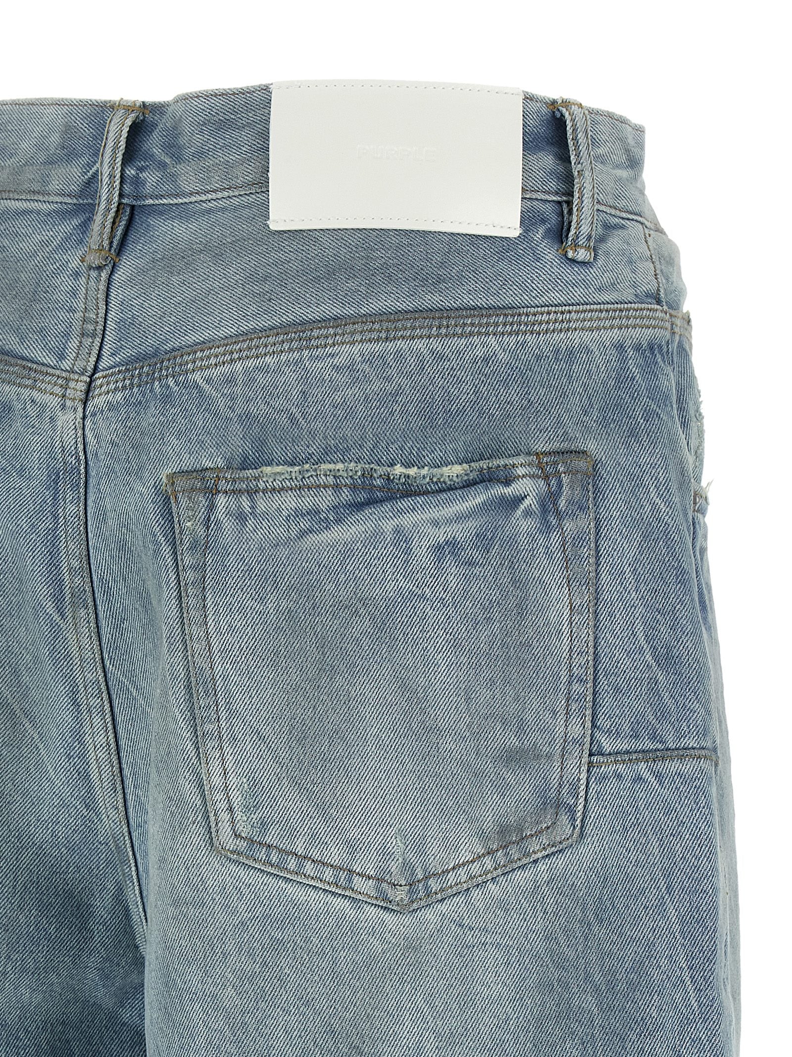 PURPLE Blaue Baumwoll-Bermudashorts