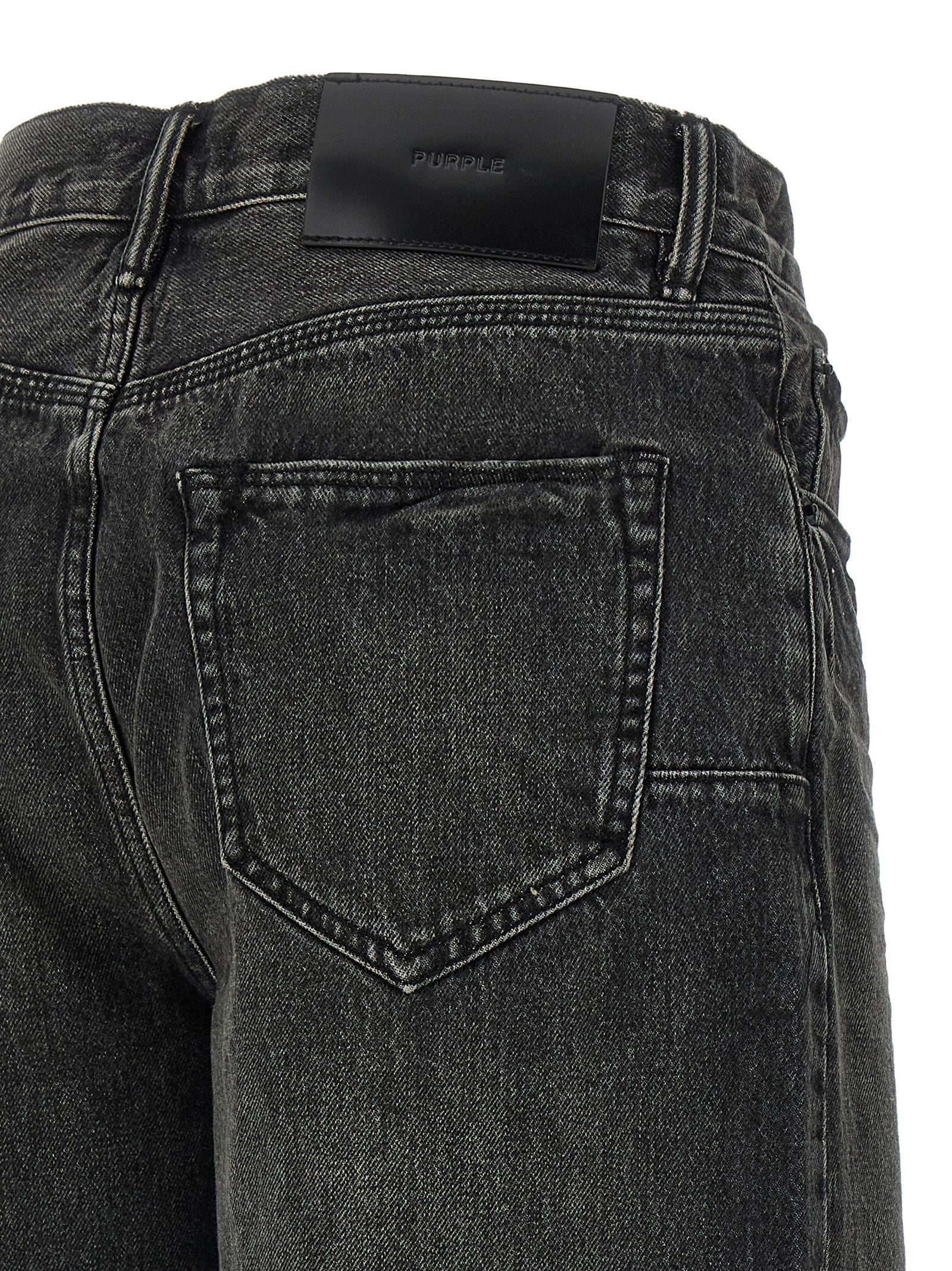 PURPLE Schwarze Baumwoll-Bermudashorts