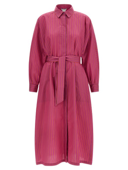 Max Mara Langes Kleid aus violettfarbener Baumwolle