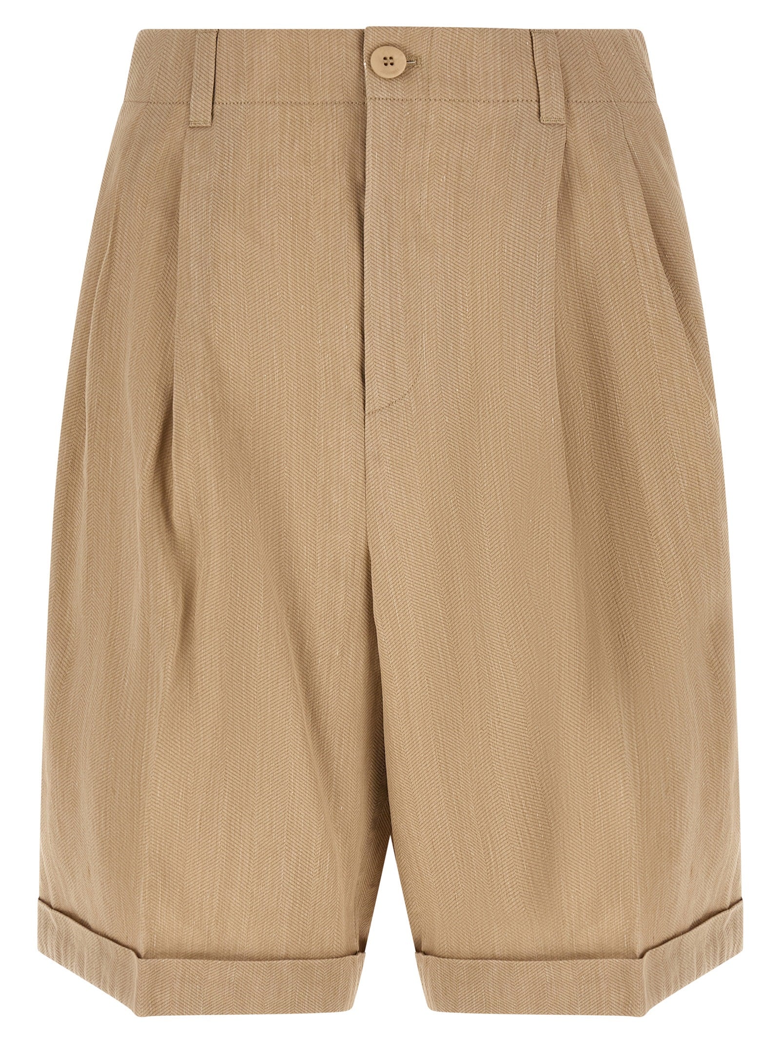 Jacquemus Beige Leinen Bermuda Shorts