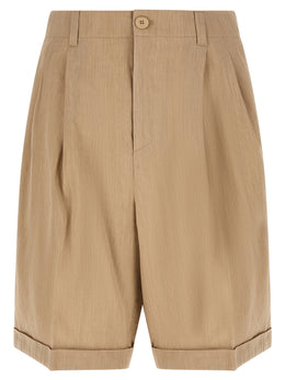 Jacquemus Beige Leinen Bermuda Shorts