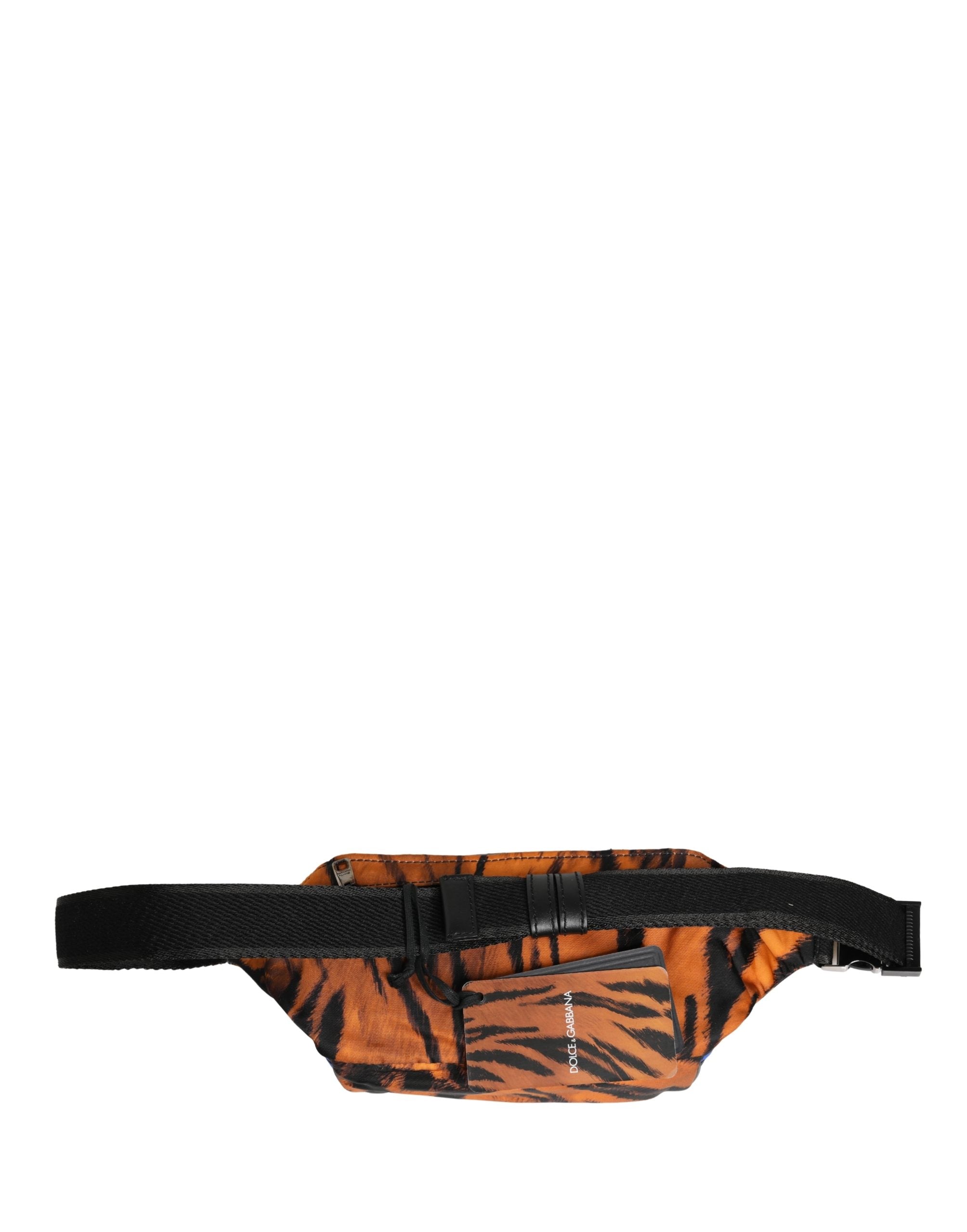 Dolce & Gabbana Braune Bauchtasche aus Nylon mit Tiger-Print für Herren