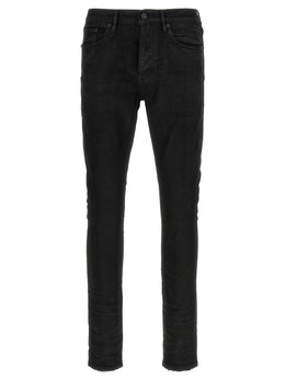 PURPLE Schwarze Baumwoll-Jeans mit schmal zulaufendem Bein