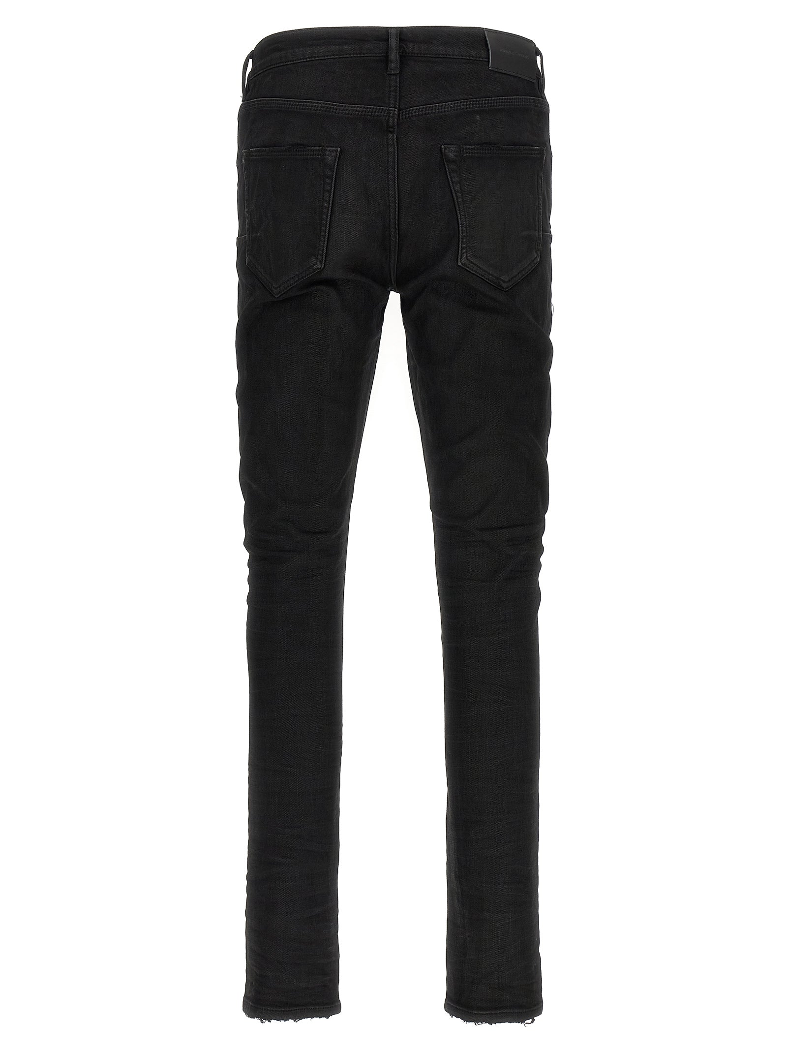 PURPLE Schwarze Baumwoll-Jeans mit schmal zulaufendem Bein