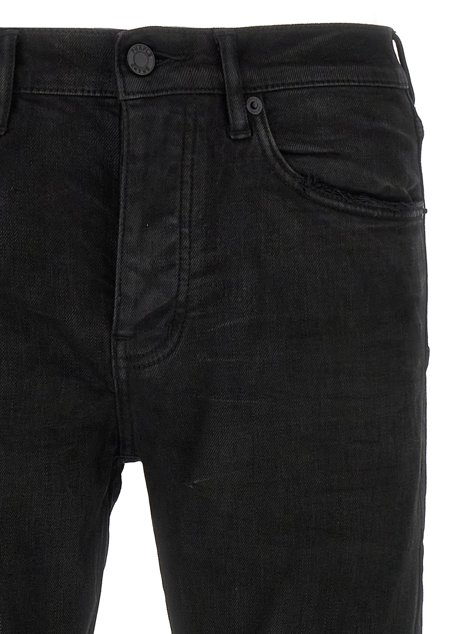 PURPLE Schwarze Baumwoll-Jeans mit schmal zulaufendem Bein