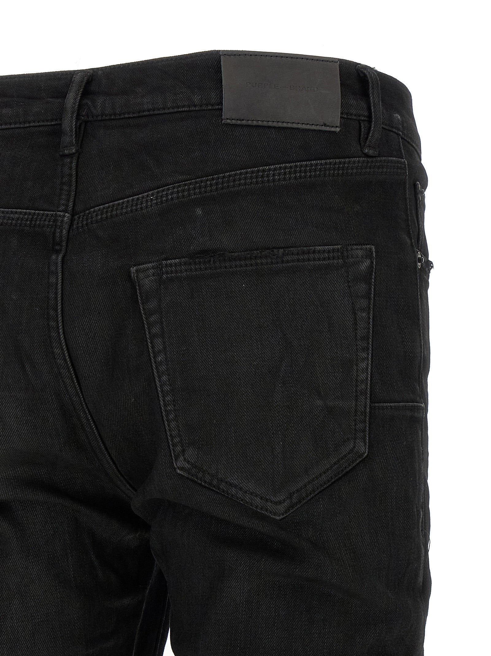 PURPLE Schwarze Baumwoll-Jeans mit schmal zulaufendem Bein