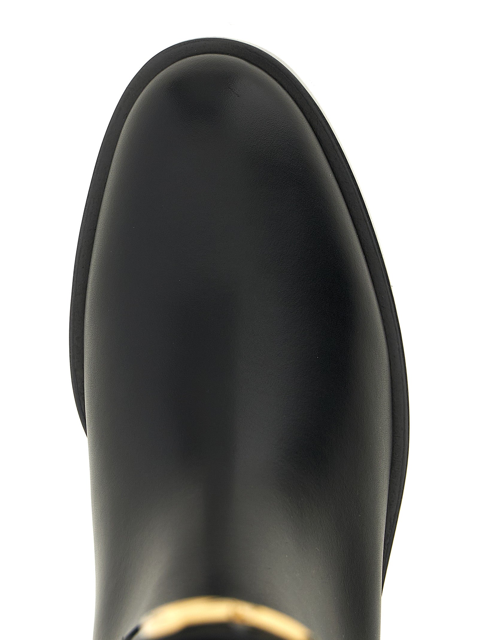 Valentino Garavani Schwarzes Kalbsleder Over-the-Knee