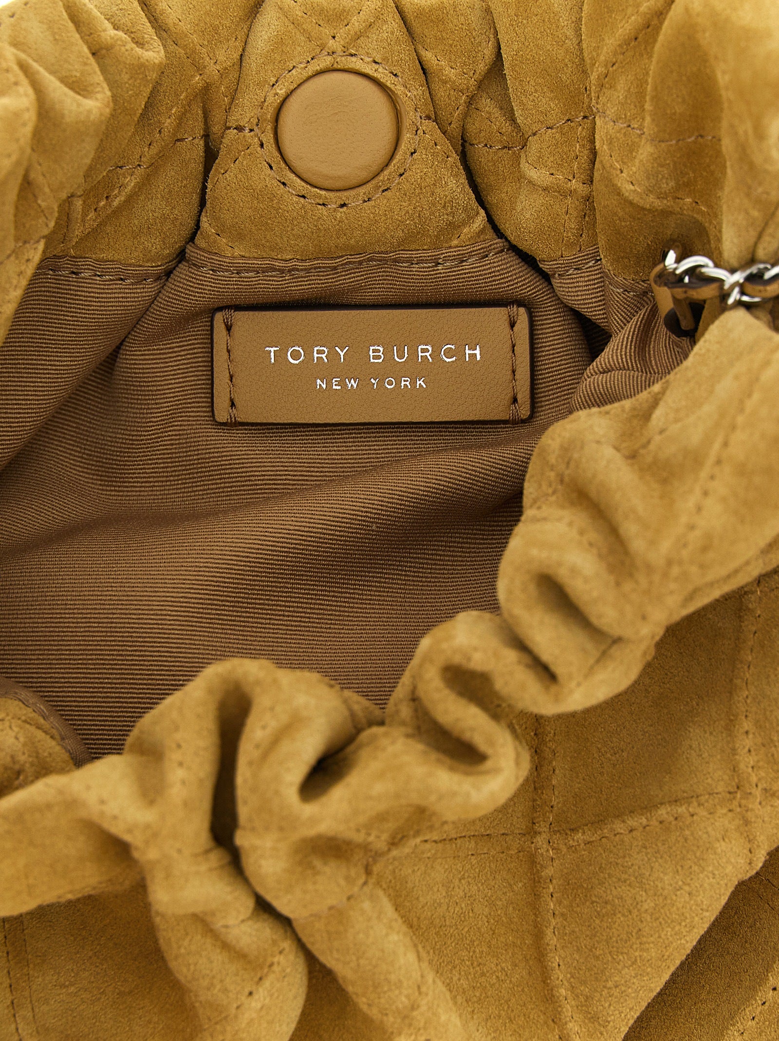 Tory Burch Beigefarbene Kalbshaut Schultertasche