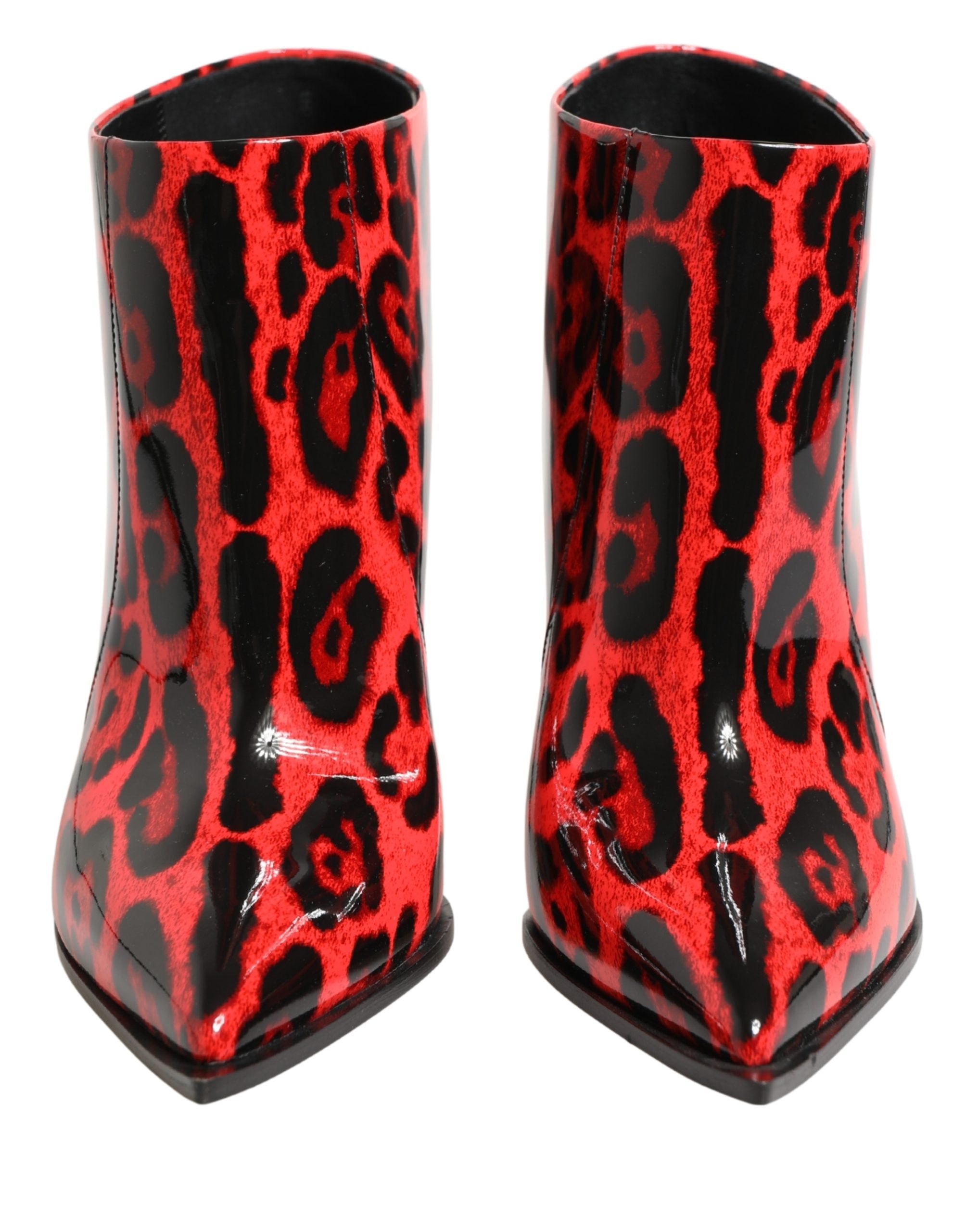 Dolce & Gabbana Rote Leo-Print Cardinale Stiefeletten