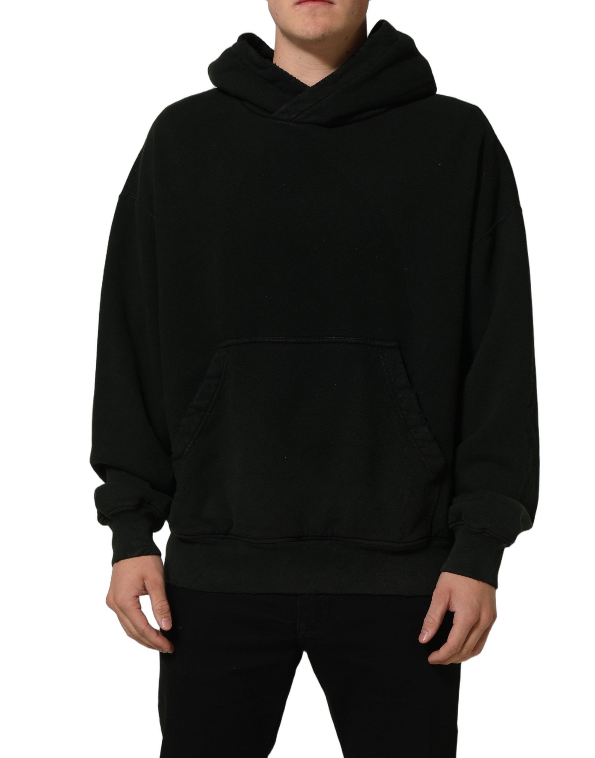 Dolce & Gabbana Schwarzer Kapuzenpullover aus Baumwolle für Herren