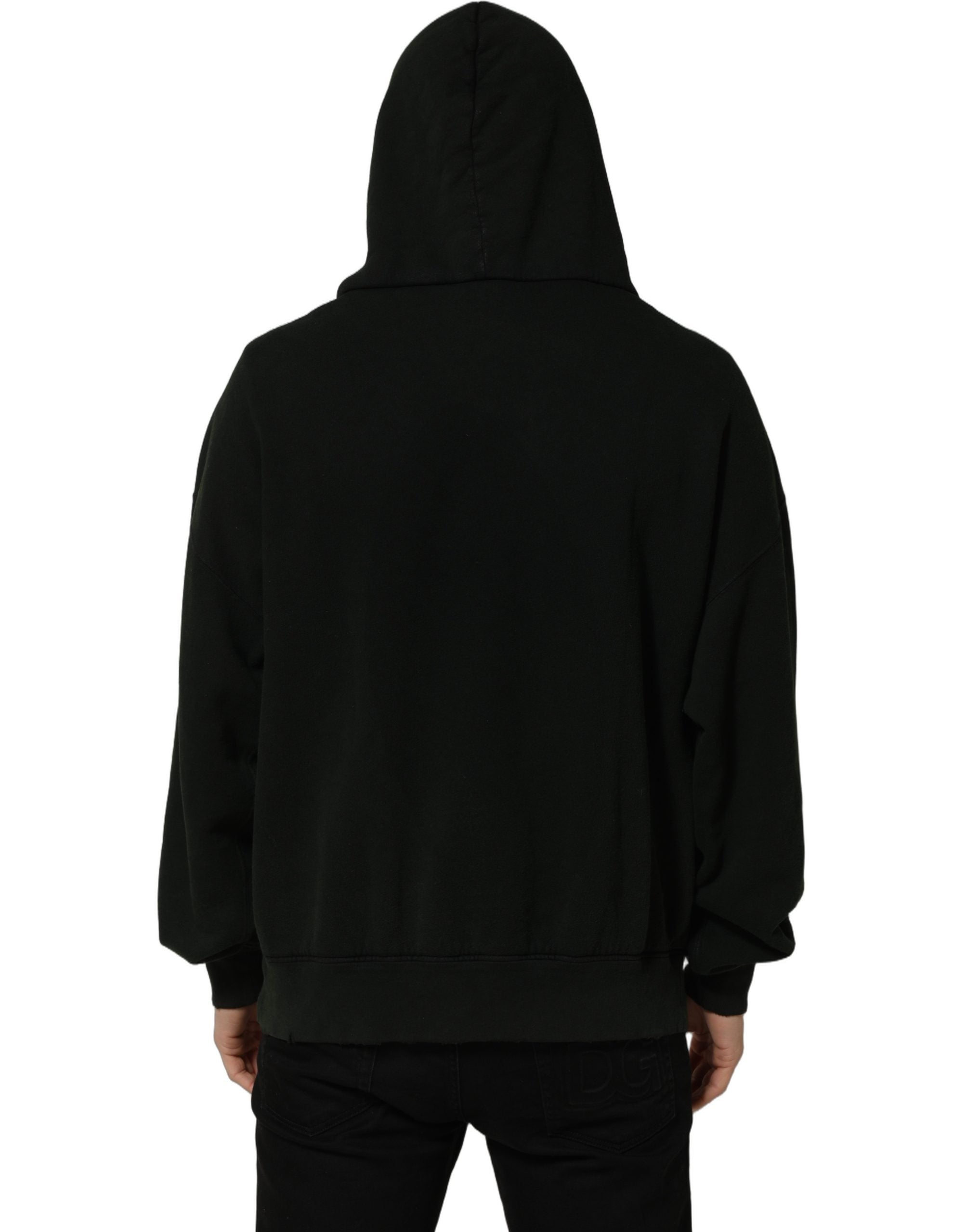 Dolce & Gabbana Schwarzer Kapuzenpullover aus Baumwolle für Herren