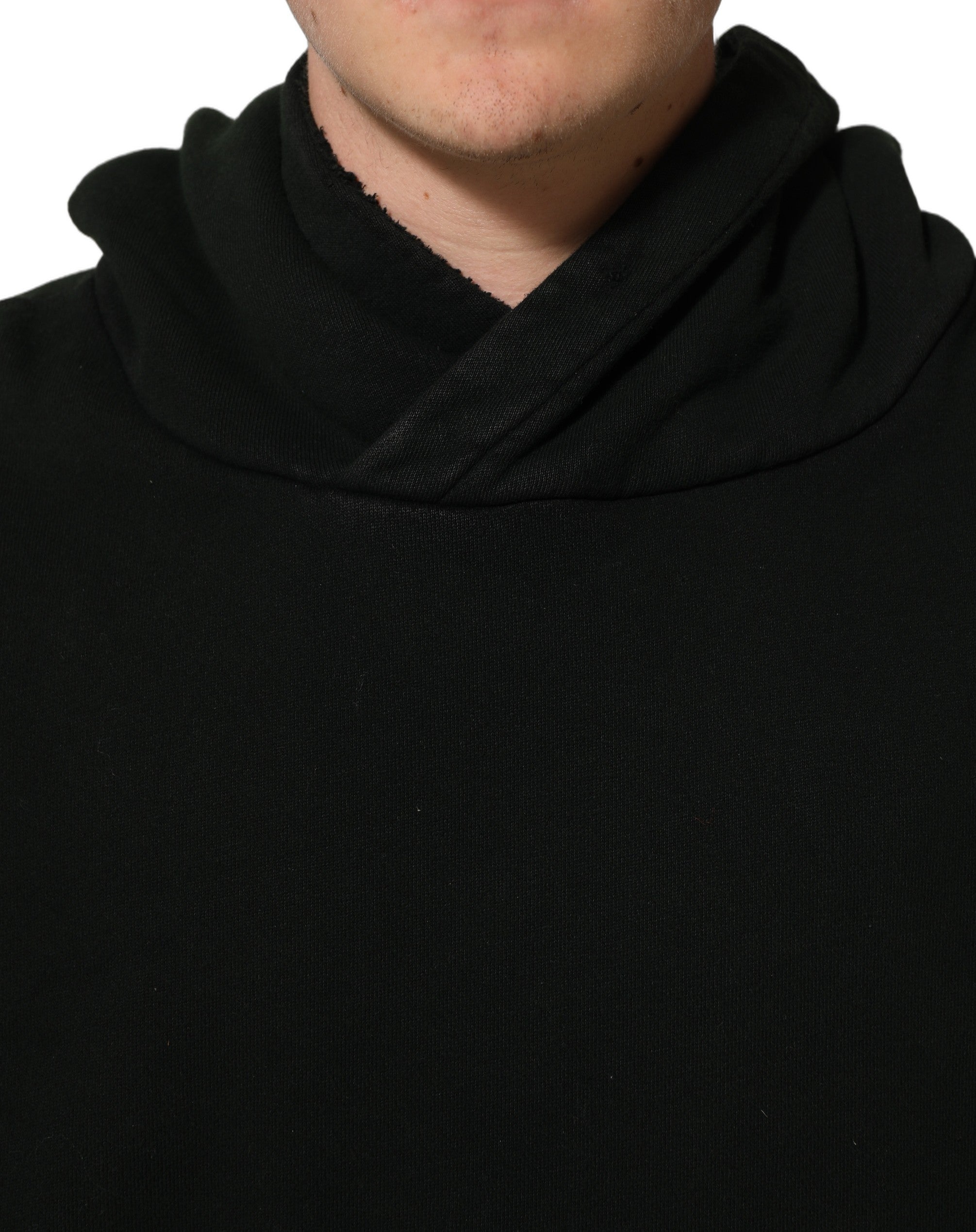 Dolce & Gabbana Schwarzer Kapuzenpullover aus Baumwolle für Herren